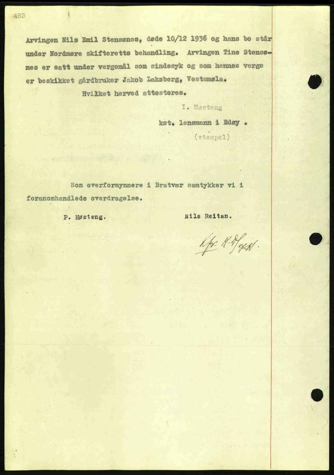 Nordmøre sorenskriveri, AV/SAT-A-4132/1/2/2Ca: Pantebok nr. A82, 1937-1938, Dagboknr: 2642/1937
