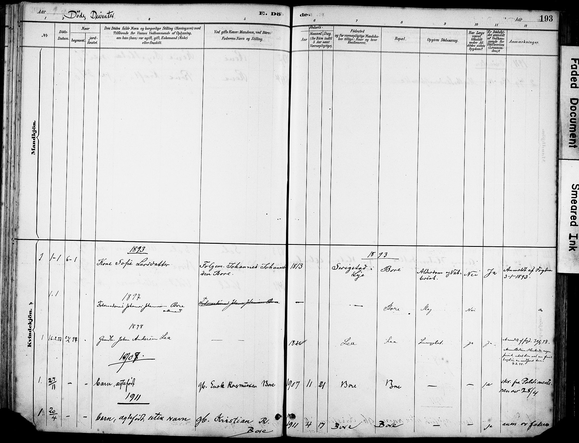 Klepp sokneprestkontor, AV/SAST-A-101803/001/3/30BA/L0008: Ministerialbok nr. A 9, 1886-1919, s. 193