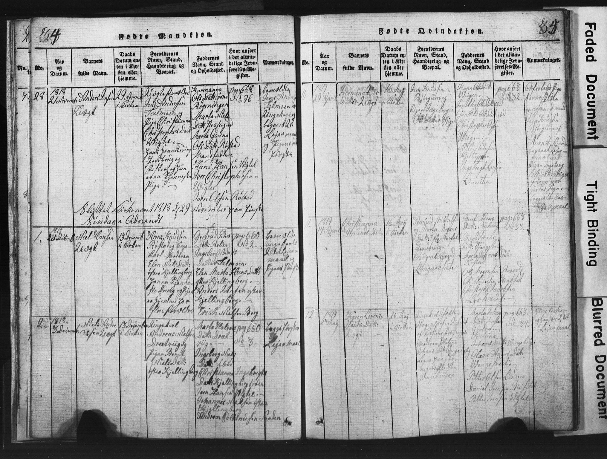 Ministerialprotokoller, klokkerbøker og fødselsregistre - Nord-Trøndelag, AV/SAT-A-1458/701/L0017: Klokkerbok nr. 701C01, 1817-1825, s. 34-35