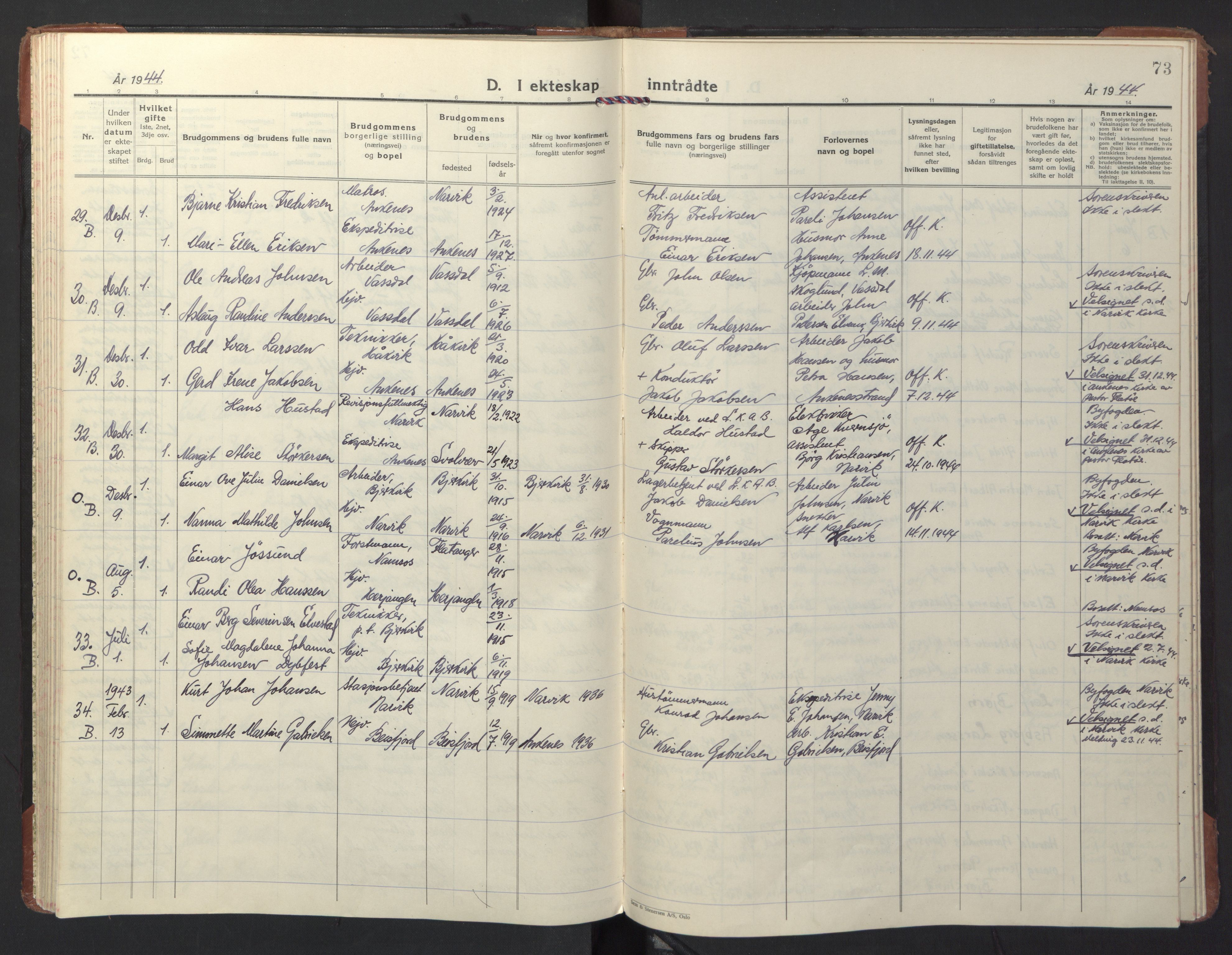 Ministerialprotokoller, klokkerbøker og fødselsregistre - Nordland, AV/SAT-A-1459/866/L0948: Ministerialbok nr. 866A11, 1929-1949, s. 73