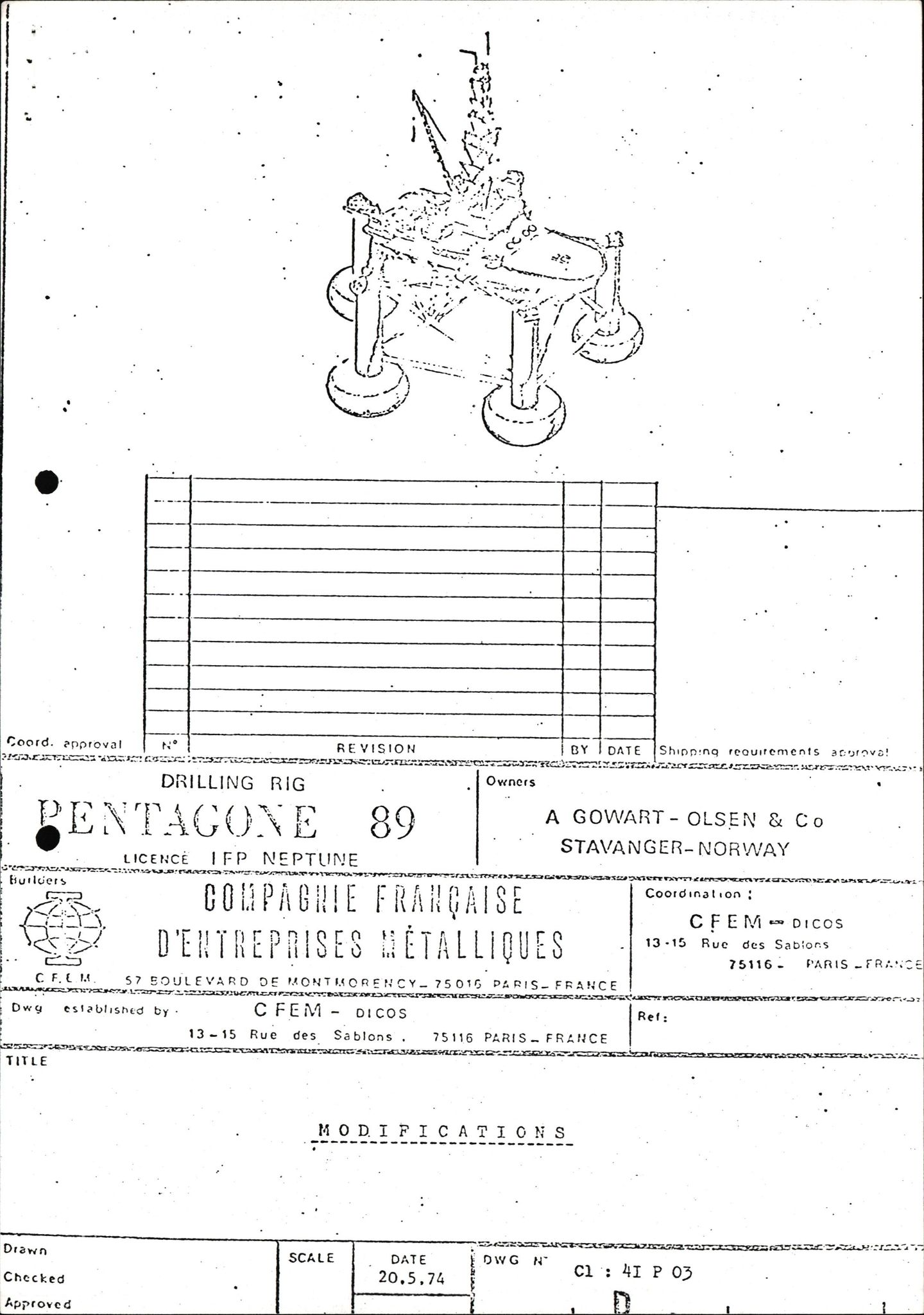 Pa 1503 - Stavanger Drilling AS, AV/SAST-A-101906/2/E/Eb/Eba/L0002: Sak og korrespondanse, 1974-1980