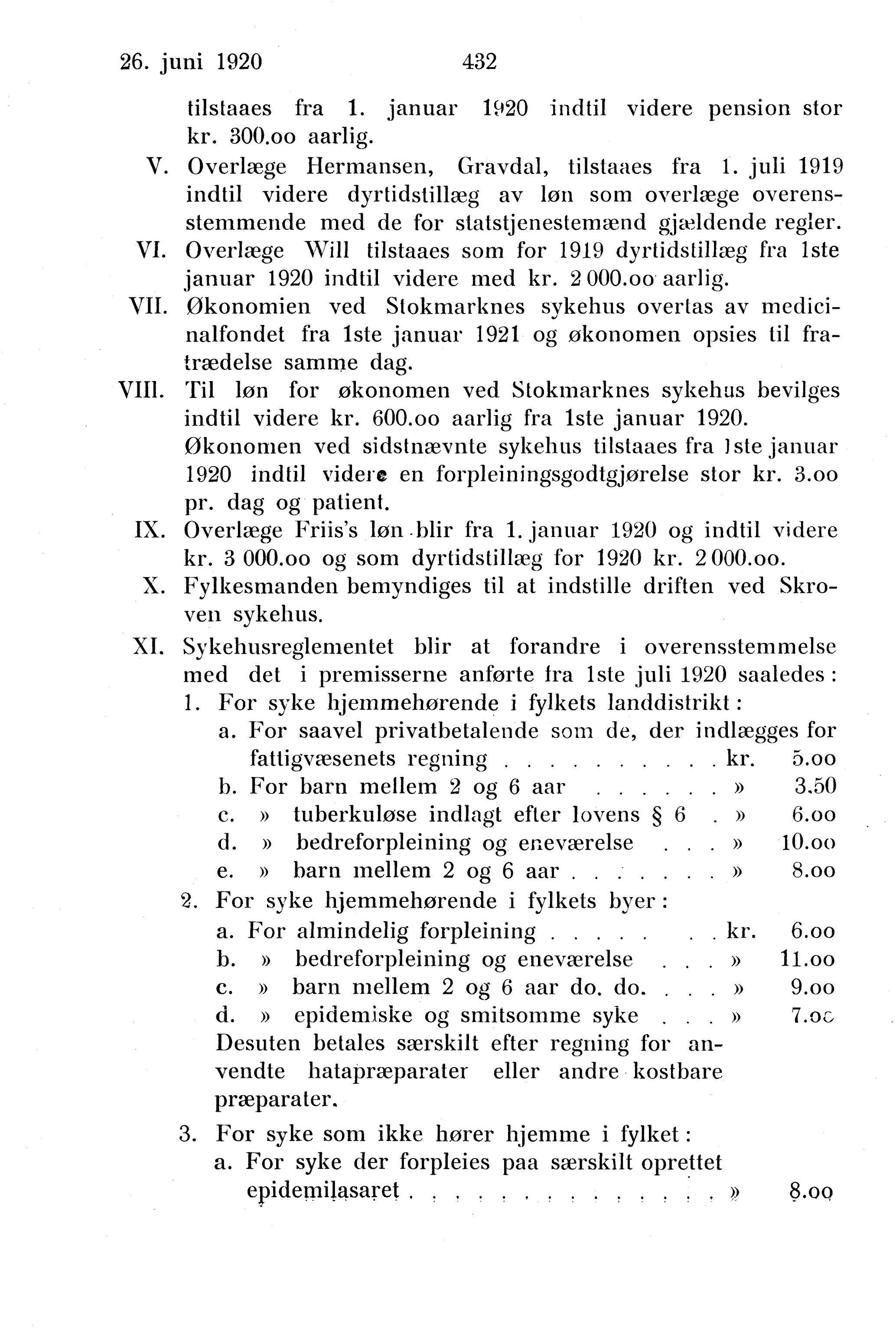 Nordland Fylkeskommune. Fylkestinget, AIN/NFK-17/176/A/Ac/L0043: Fylkestingsforhandlinger 1920, 1920