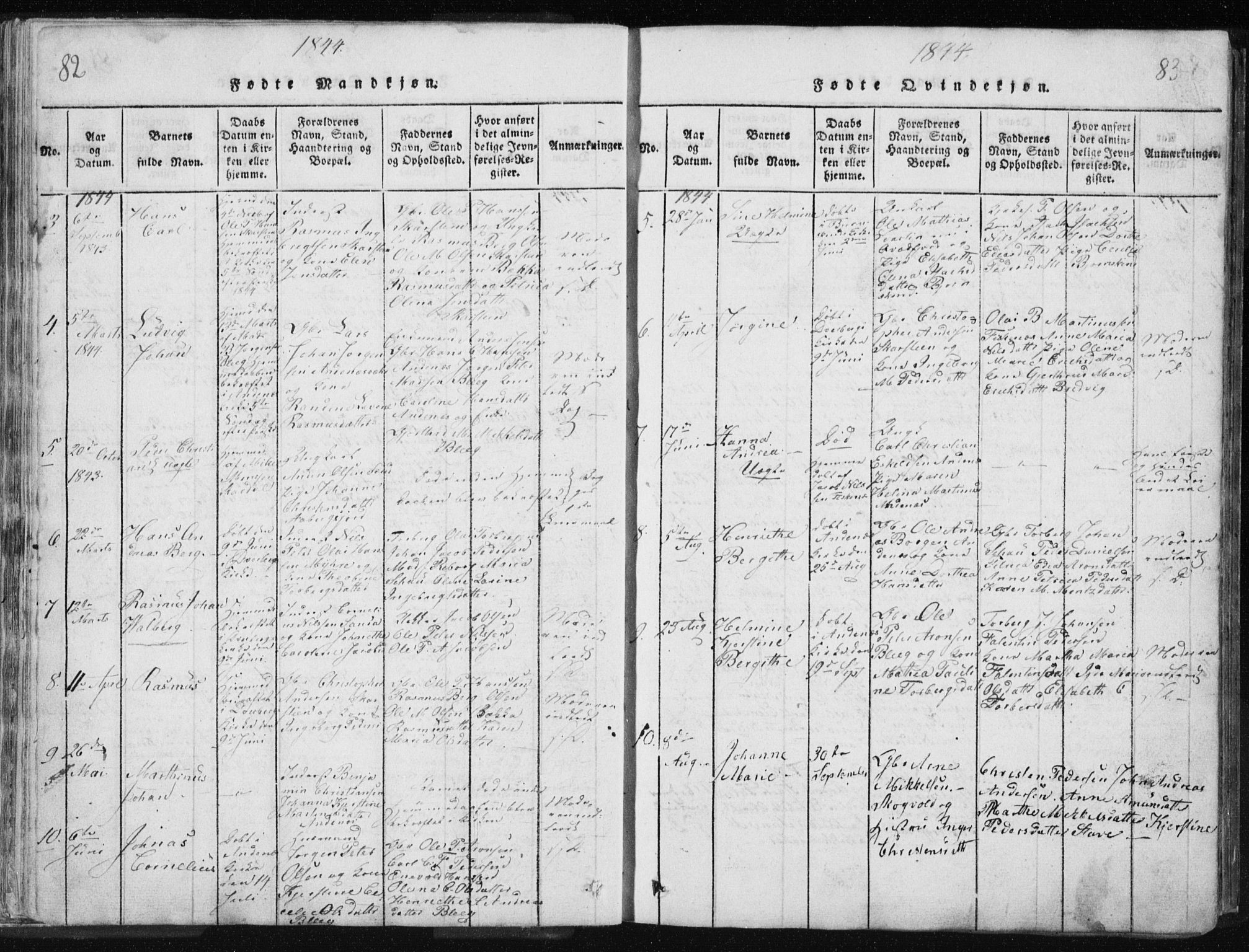 Ministerialprotokoller, klokkerbøker og fødselsregistre - Nordland, AV/SAT-A-1459/897/L1411: Klokkerbok nr. 897C01, 1820-1866, s. 82-83