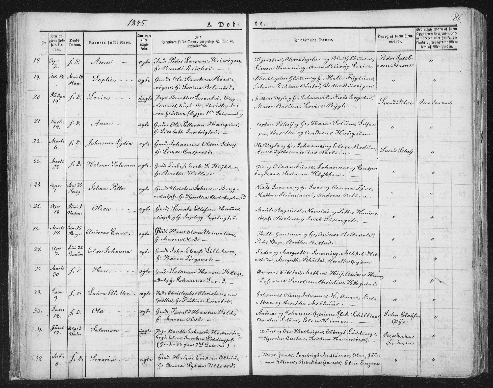 Ministerialprotokoller, klokkerbøker og fødselsregistre - Nord-Trøndelag, AV/SAT-A-1458/764/L0551: Ministerialbok nr. 764A07a, 1824-1864, s. 86