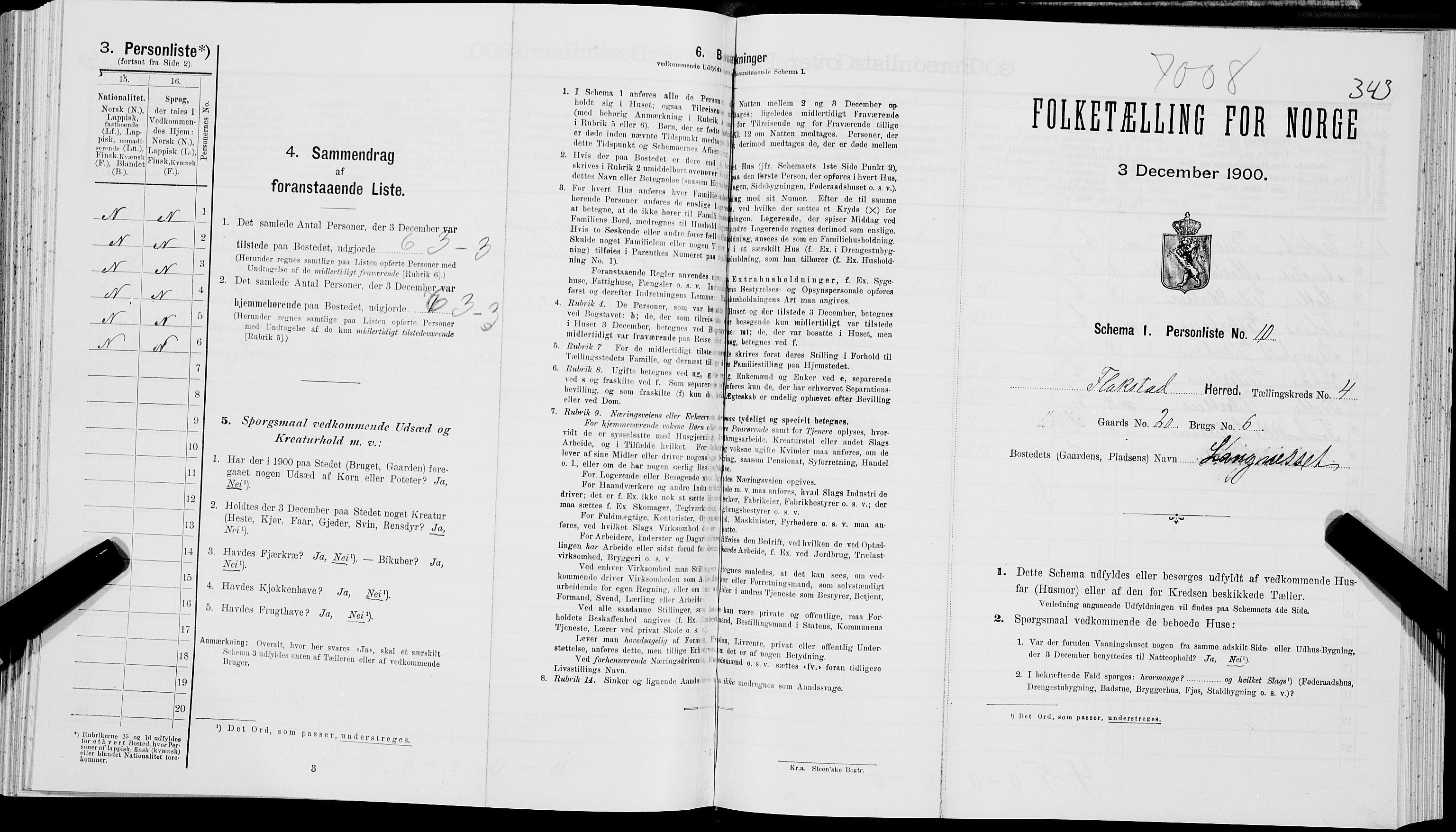 SAT, Folketelling 1900 for 1859 Flakstad herred, 1900, s. 363