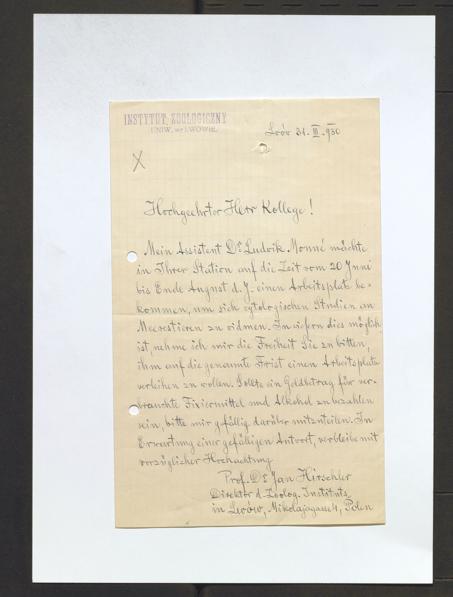 Bergens Museum, AV/SAB-A-17301/13/D/L0002: Korrespondanse , 1928-1940, s. 109