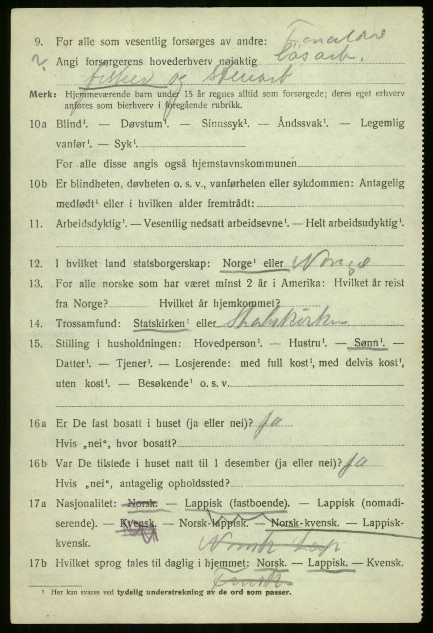 SATØ, Folketelling 1920 for 1938 Lyngen herred, 1920, s. 4048