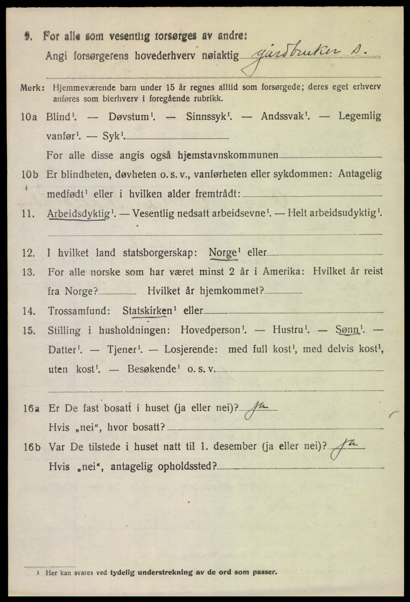 SAH, Folketelling 1920 for 0540 Sør-Aurdal herred, 1920, s. 9612