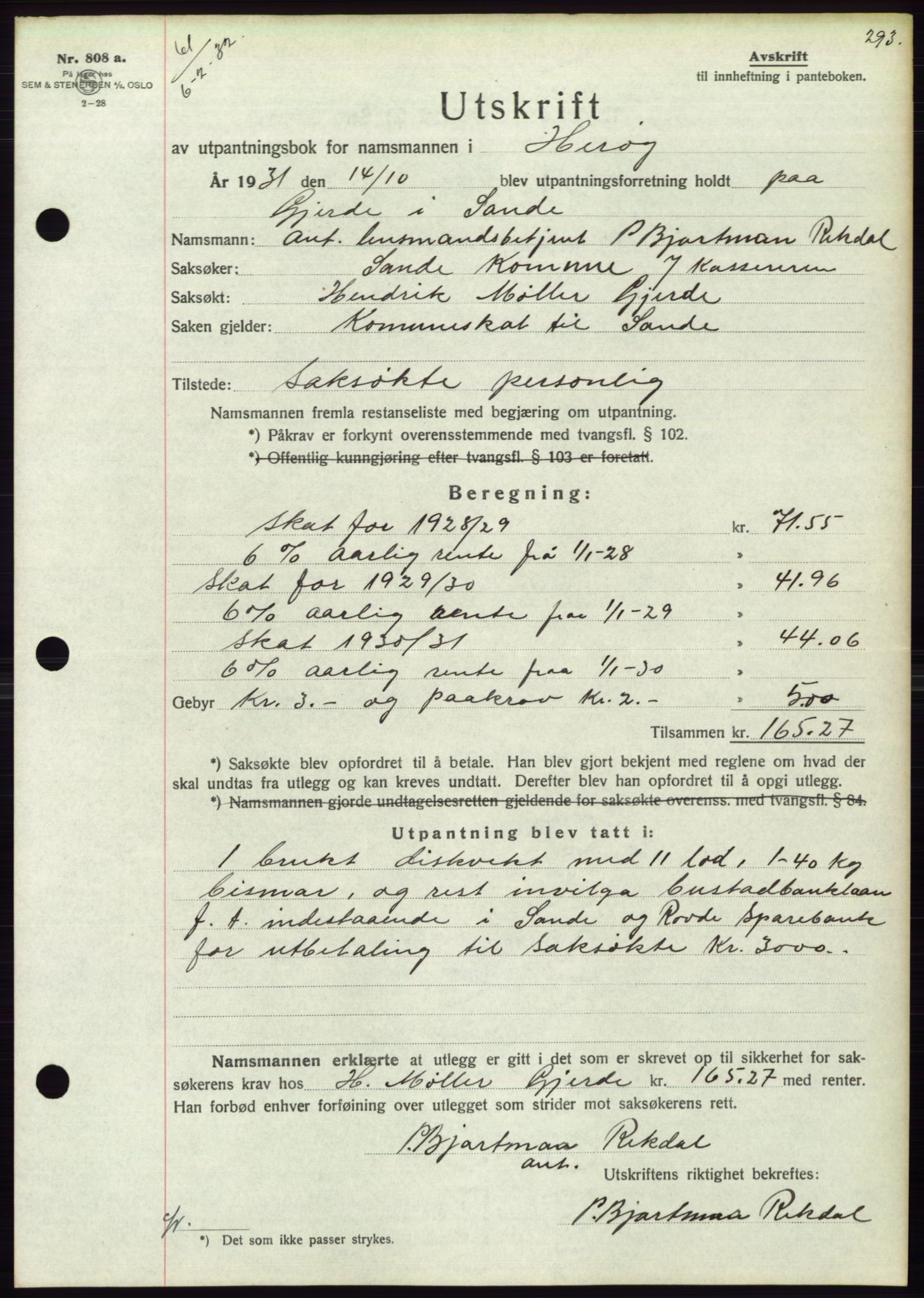 Søre Sunnmøre sorenskriveri, AV/SAT-A-4122/1/2/2C/L0053: Pantebok nr. 47, 1931-1932, Tingl.dato: 06.02.1932