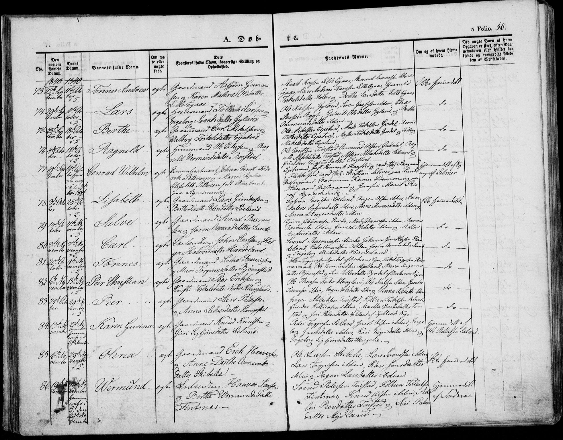 Bakke sokneprestkontor, AV/SAK-1111-0002/F/Fa/Faa/L0004: Ministerialbok nr. A 4, 1834-1846, s. 50