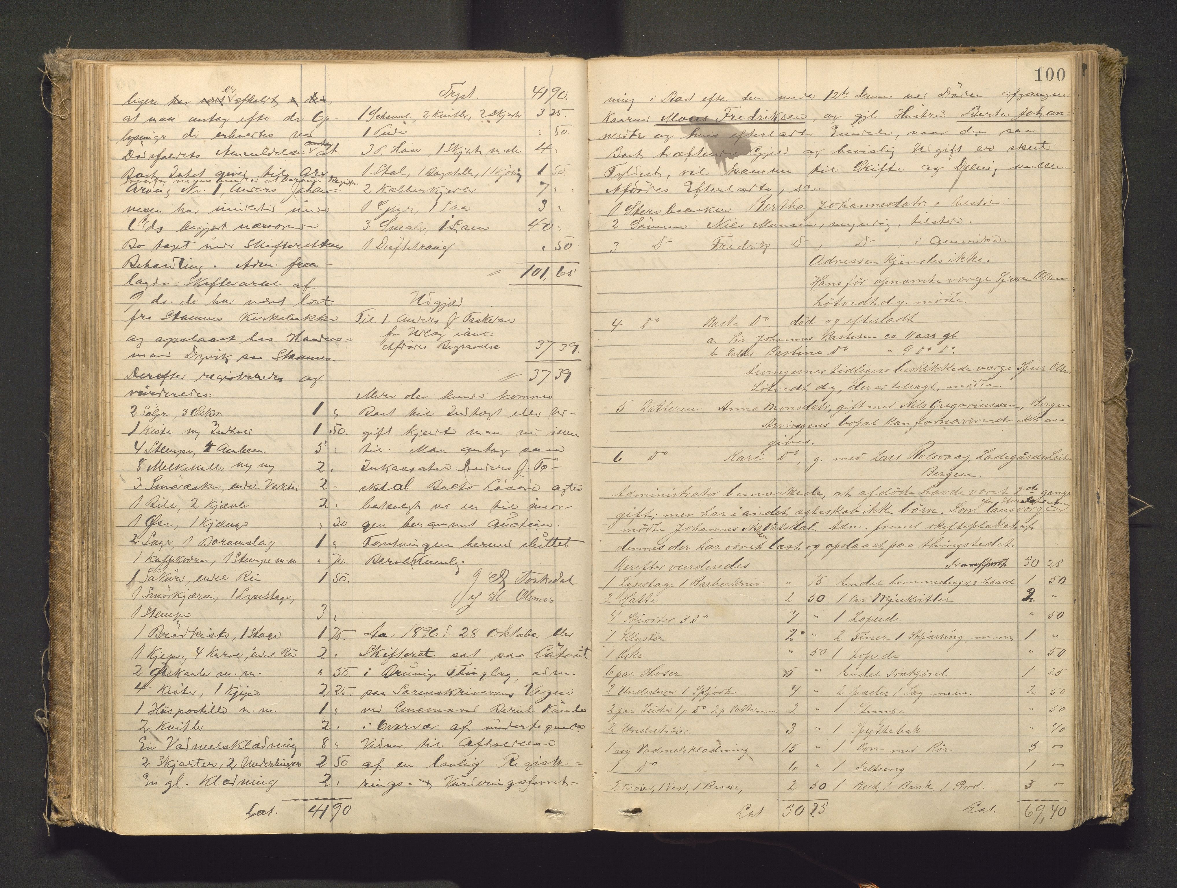 Lensmannen i Bruvik, AV/SAB-A-31301/0006/L0003: Registreringsprotokoll, 1884-1911, s. 99b-100a