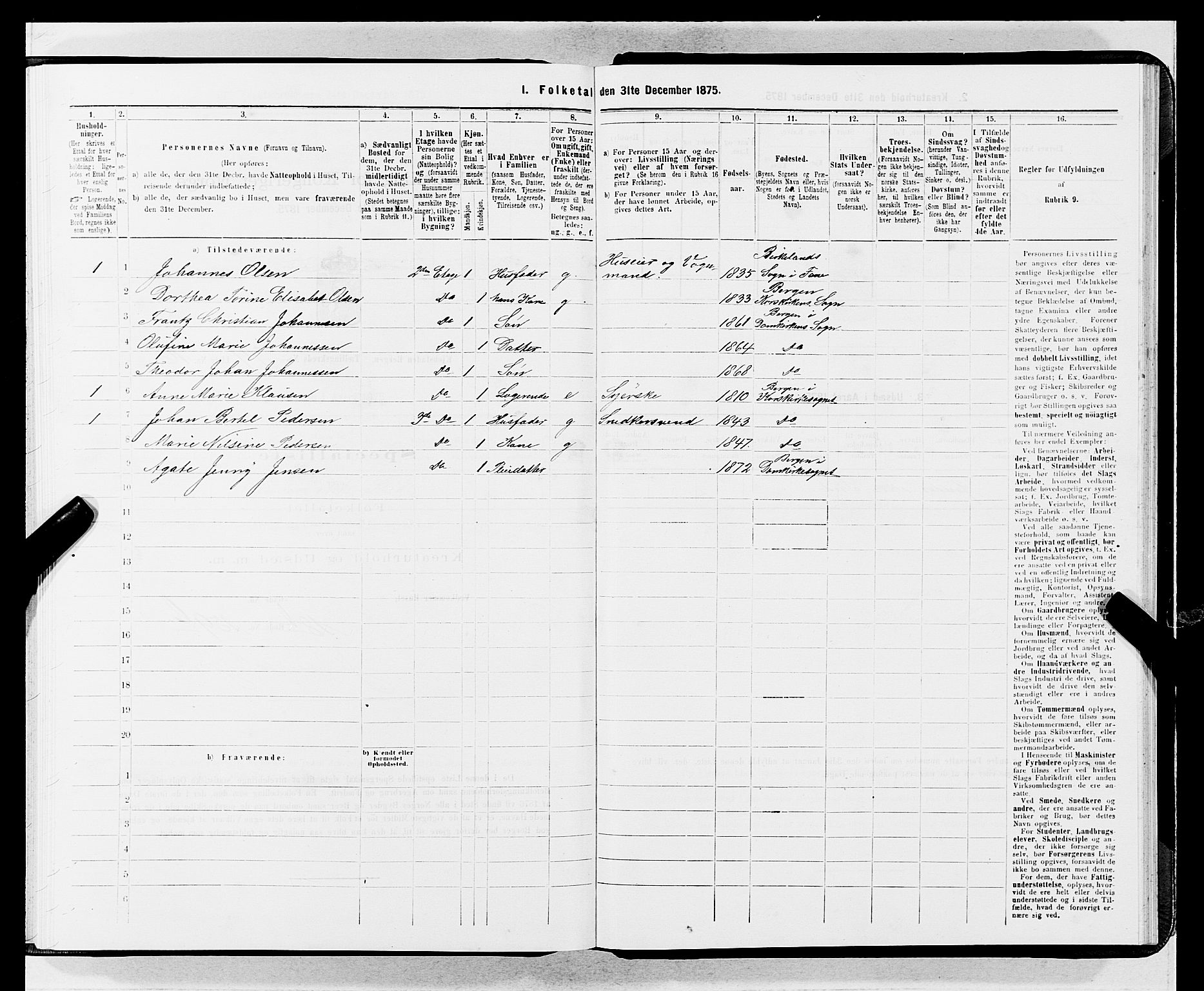 SAB, Folketelling 1875 for 1301 Bergen kjøpstad, 1875, s. 4263