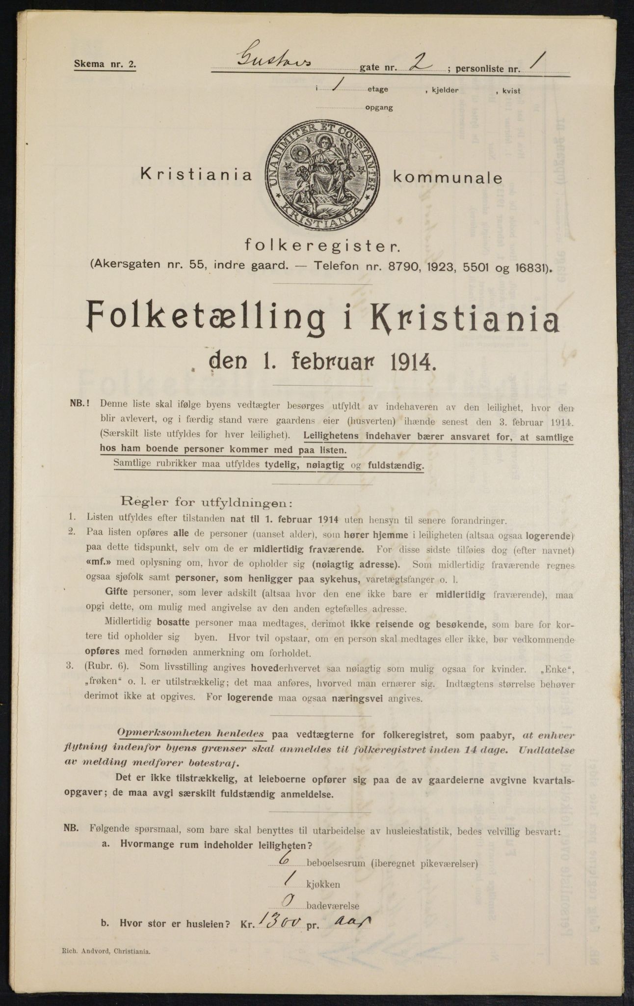 OBA, Kommunal folketelling 1.2.1914 for Kristiania, 1914, s. 32519