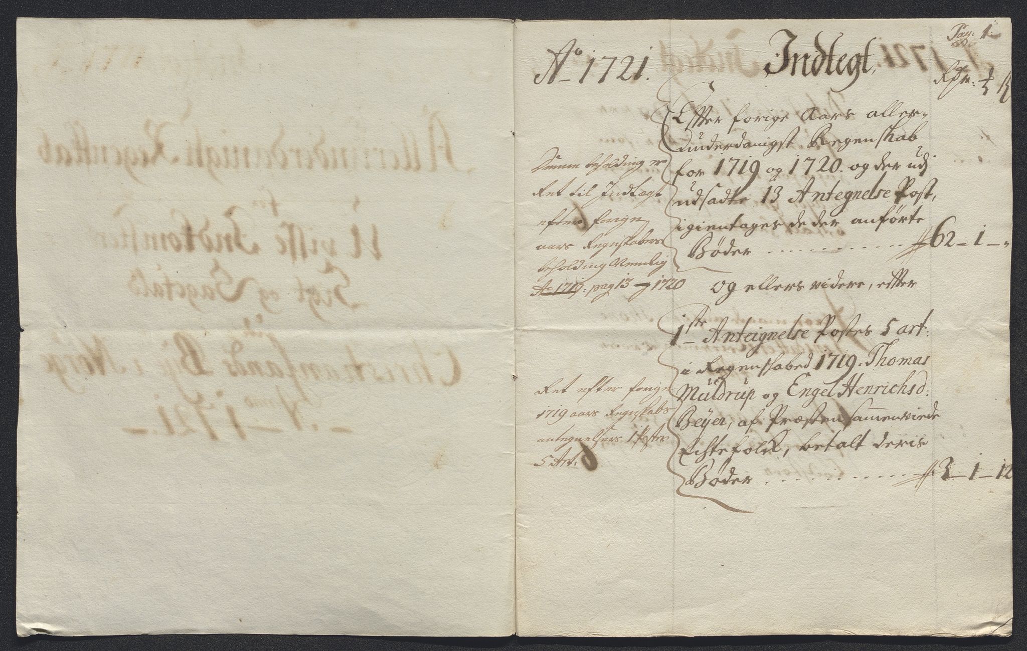 Rentekammeret inntil 1814, Reviderte regnskaper, Byregnskaper, AV/RA-EA-4066/R/Rm/L0286: [M19] Sikt og sakefall, 1719-1727, s. 68