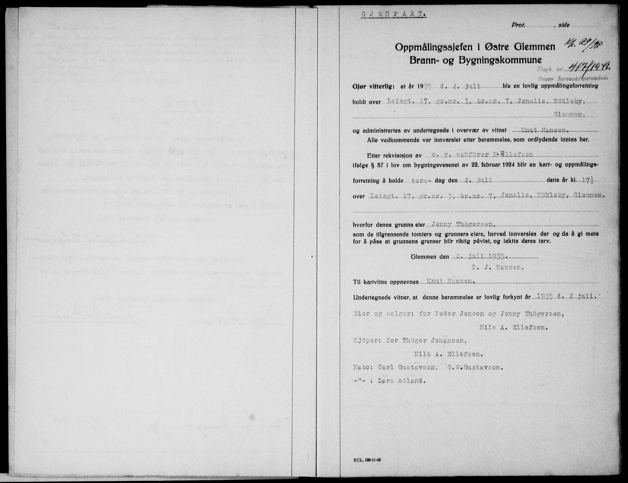 Onsøy sorenskriveri, SAO/A-10474/G/Ga/Gab/L0019a: Pantebok nr. II A-19, 1947-1947, Dagboknr: 417/1947