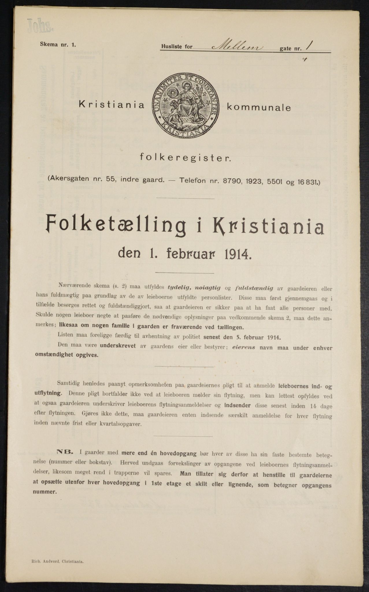 OBA, Kommunal folketelling 1.2.1914 for Kristiania, 1914, s. 64980
