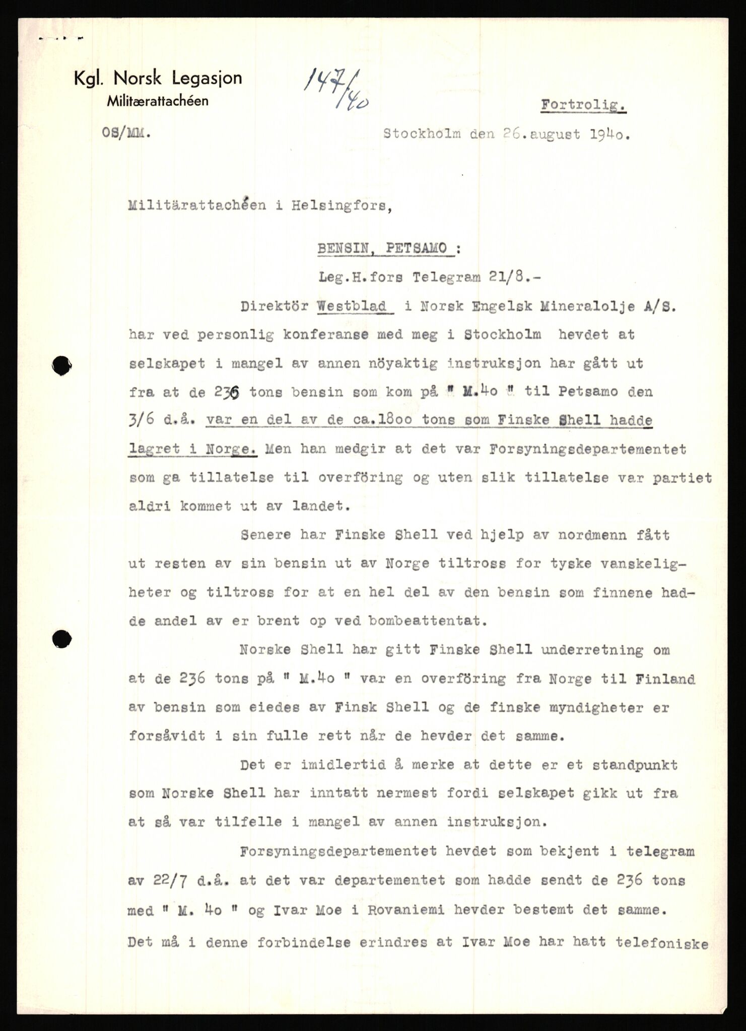Forsvaret, Forsvarets krigshistoriske avdeling, AV/RA-RAFA-2017/Y/Ya/L0006: II-C-11-11,2 - Utenriksdepartementet.  Legasjonen i Helsingfors., 1940-1946, s. 173