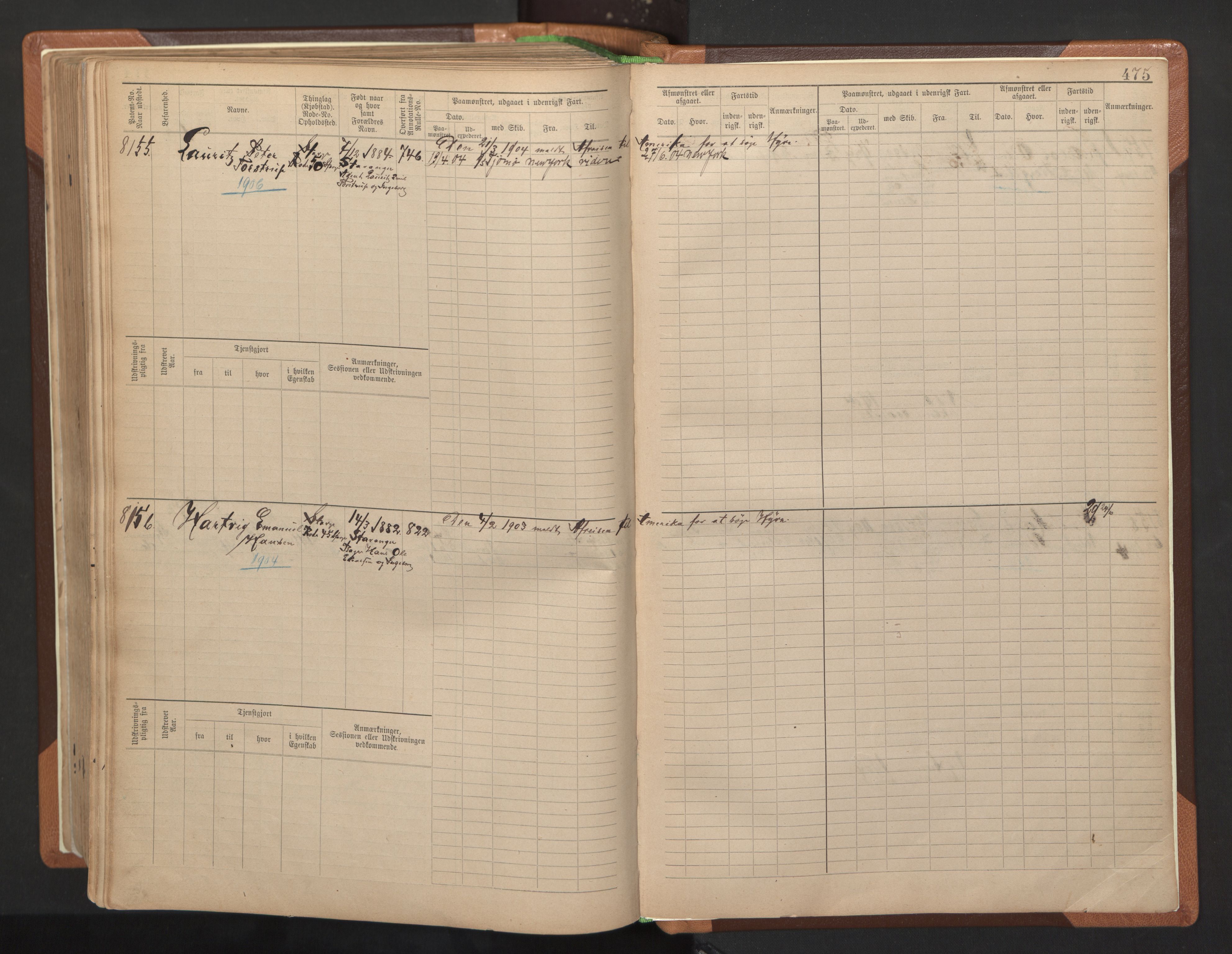 Stavanger sjømannskontor, AV/SAST-A-102006/F/Fb/Fbb/L0012: Sjøfartshovedrulle, patentnr. 7207-8158, 1894-1904, s. 479