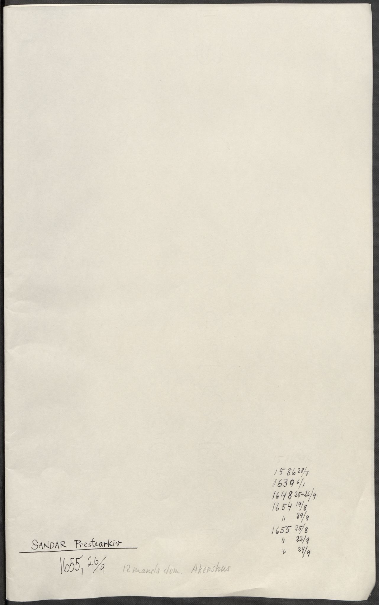 Riksarkivets diplomsamling, AV/RA-EA-5965/F15/L0023: Prestearkiv - Vestfold, 1582-1820, s. 191