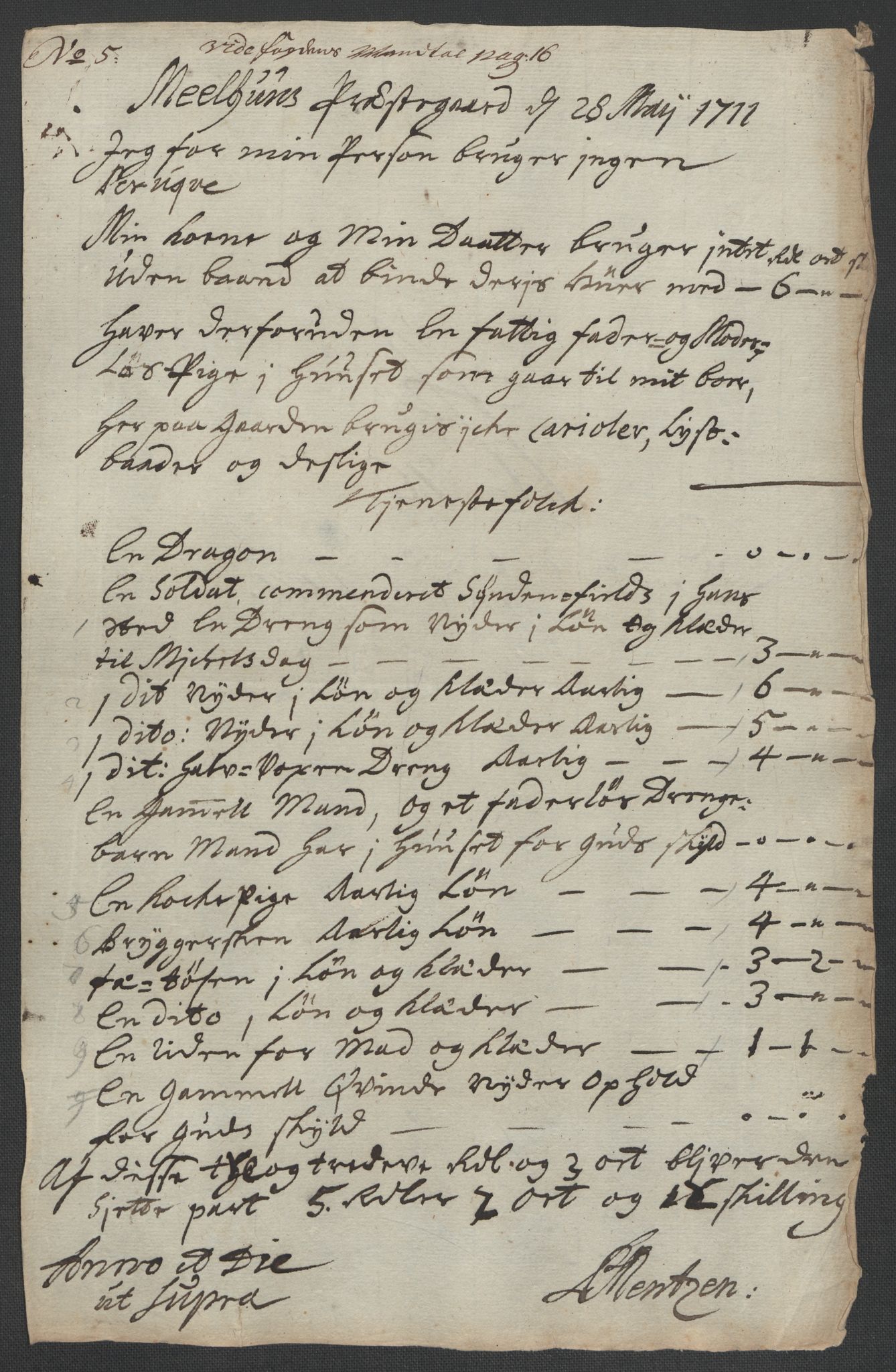 Rentekammeret inntil 1814, Reviderte regnskaper, Fogderegnskap, AV/RA-EA-4092/R60/L3962: Fogderegnskap Orkdal og Gauldal, 1711, s. 215