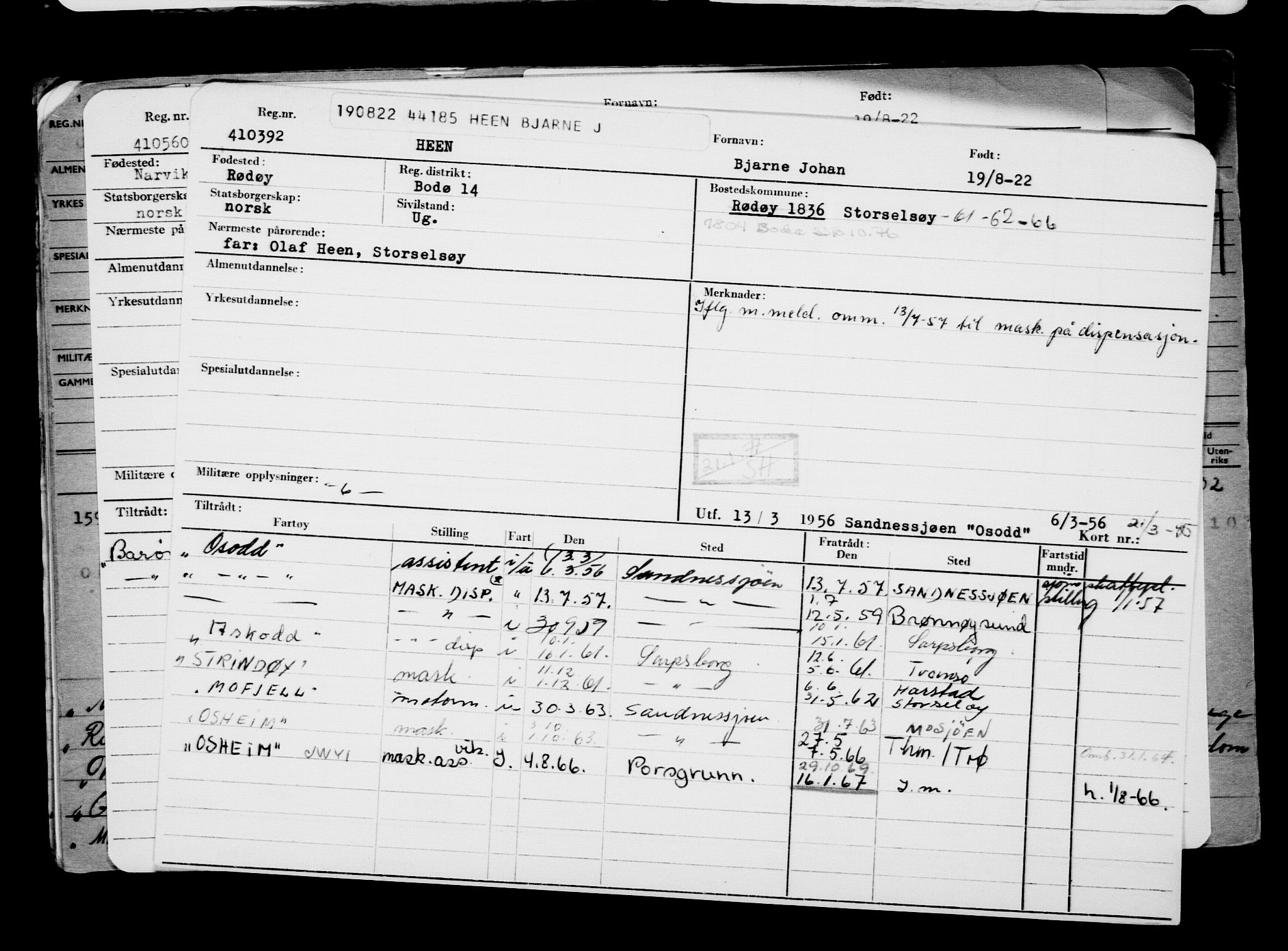 Direktoratet for sjømenn, AV/RA-S-3545/G/Gb/L0209: Hovedkort, 1922, s. 695