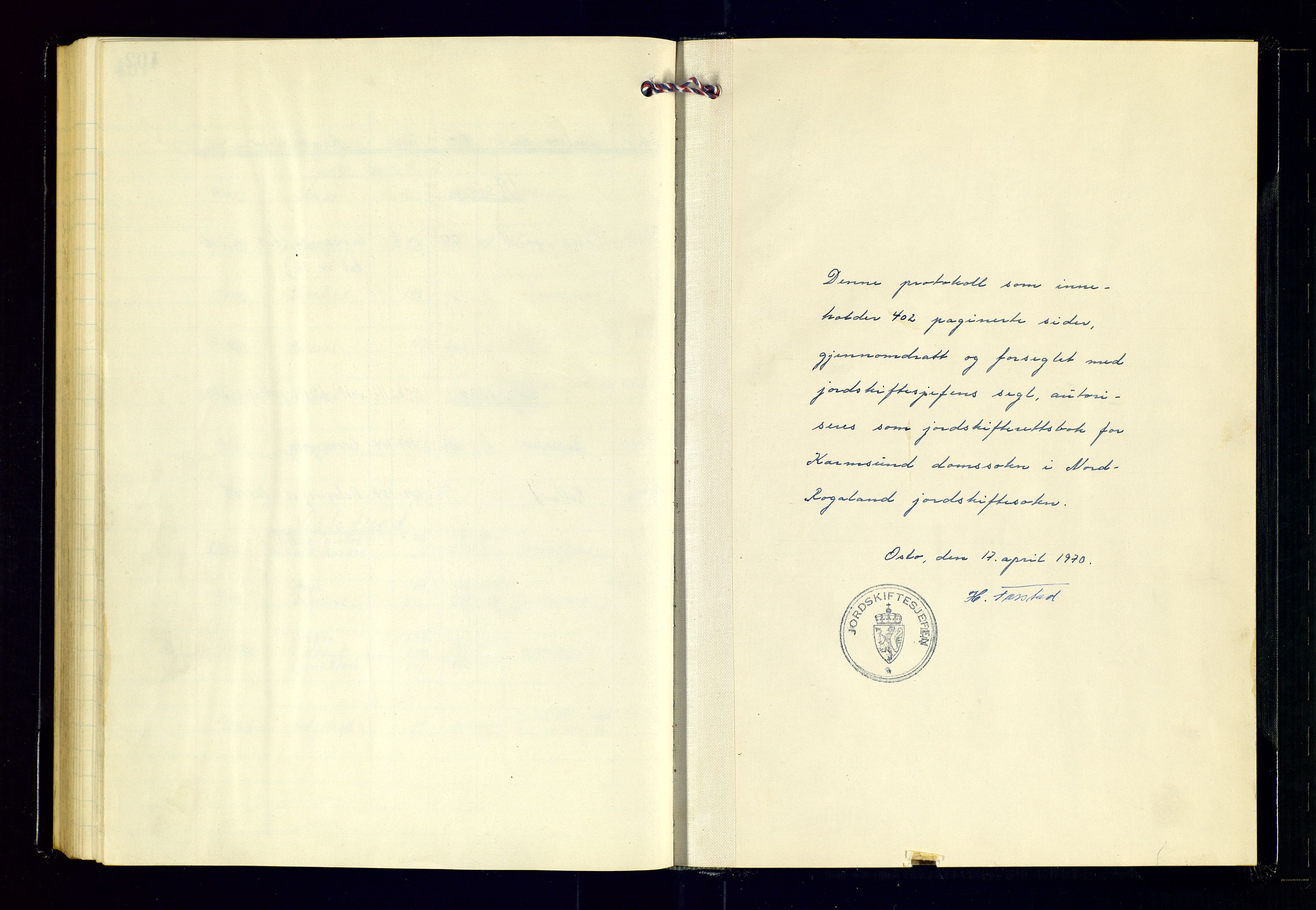 Nord-Rogaland jordskifterett, AV/SAST-A-102427/Oaa/L0017: Jordskifterettsbok nr. 38. Karmsund, 1971-1973
