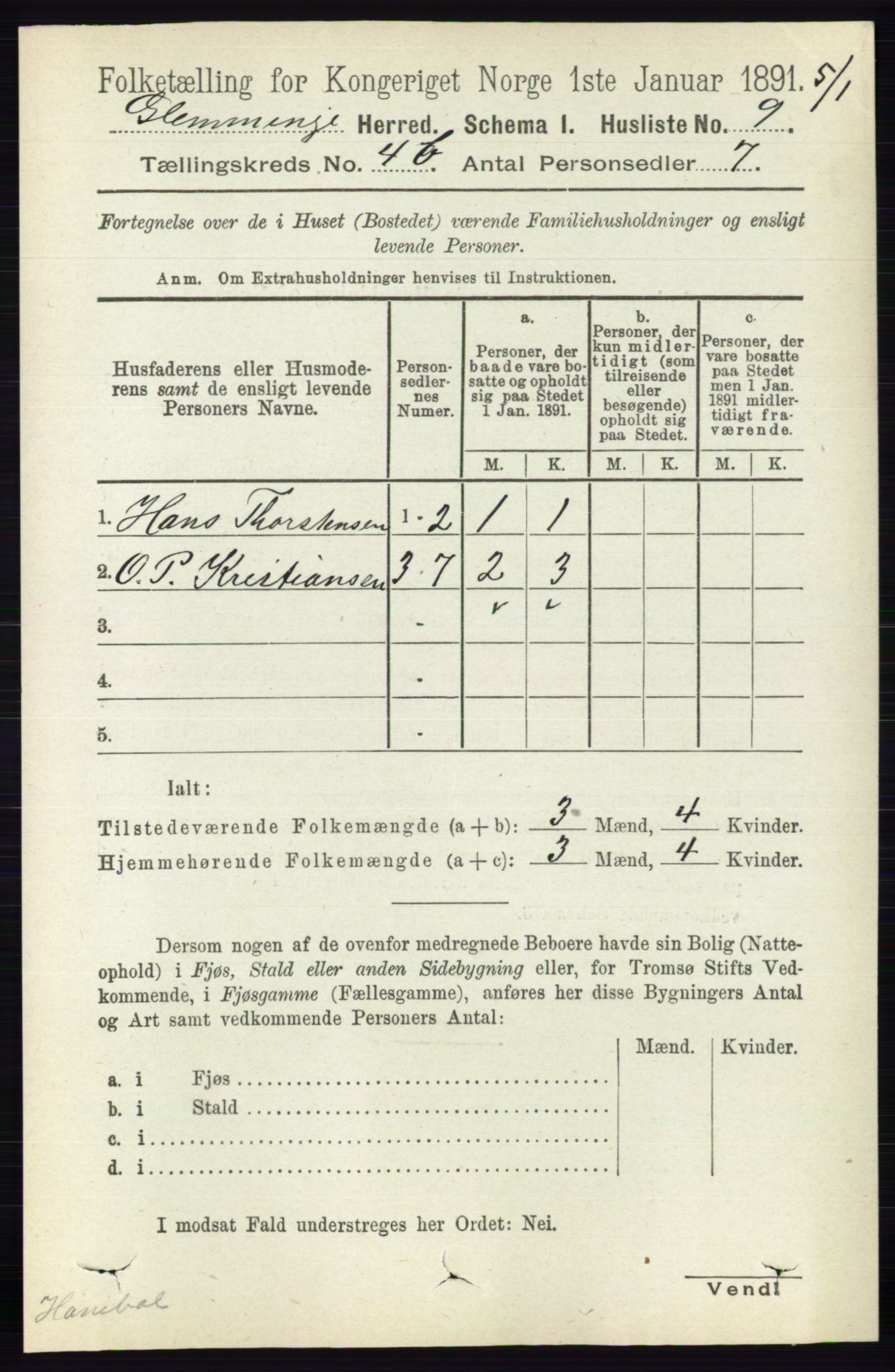 RA, Folketelling 1891 for 0132 Glemmen herred, 1891, s. 4743