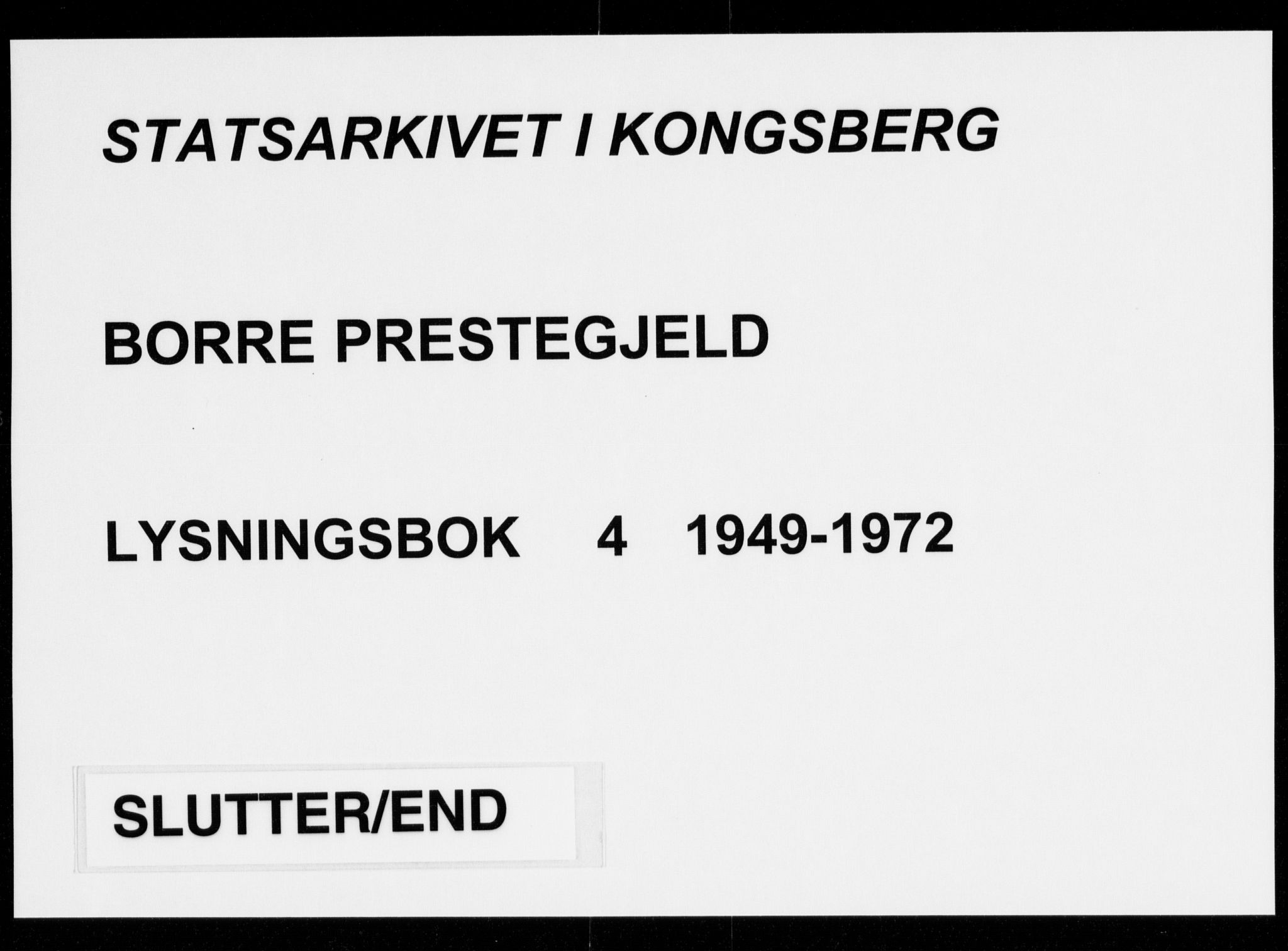 Borre kirkebøker, AV/SAKO-A-338/H/Ha/L0004: Lysningsprotokoll nr. 4, 1949-1972