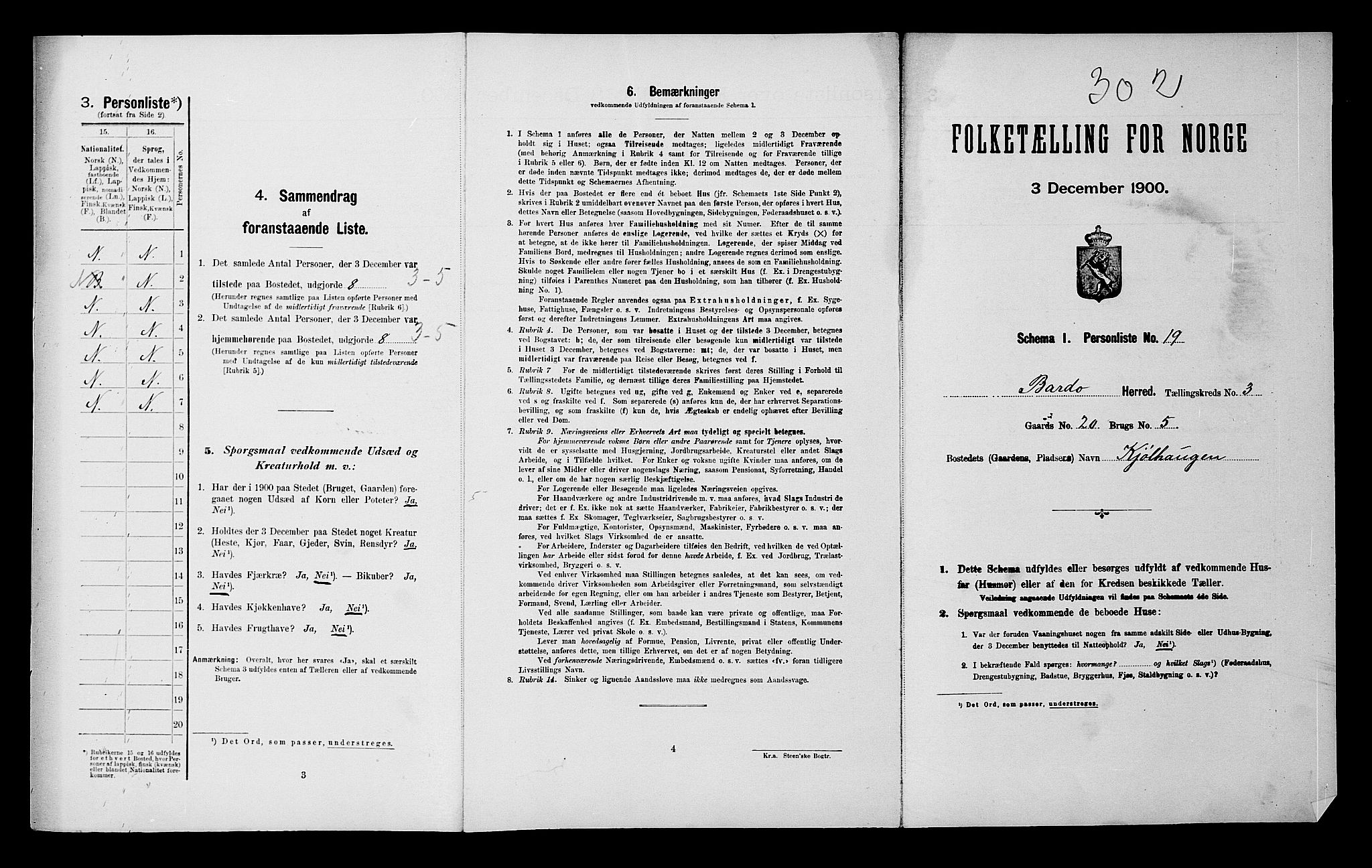 SATØ, Folketelling 1900 for 1922 Bardu herred, 1900, s. 161