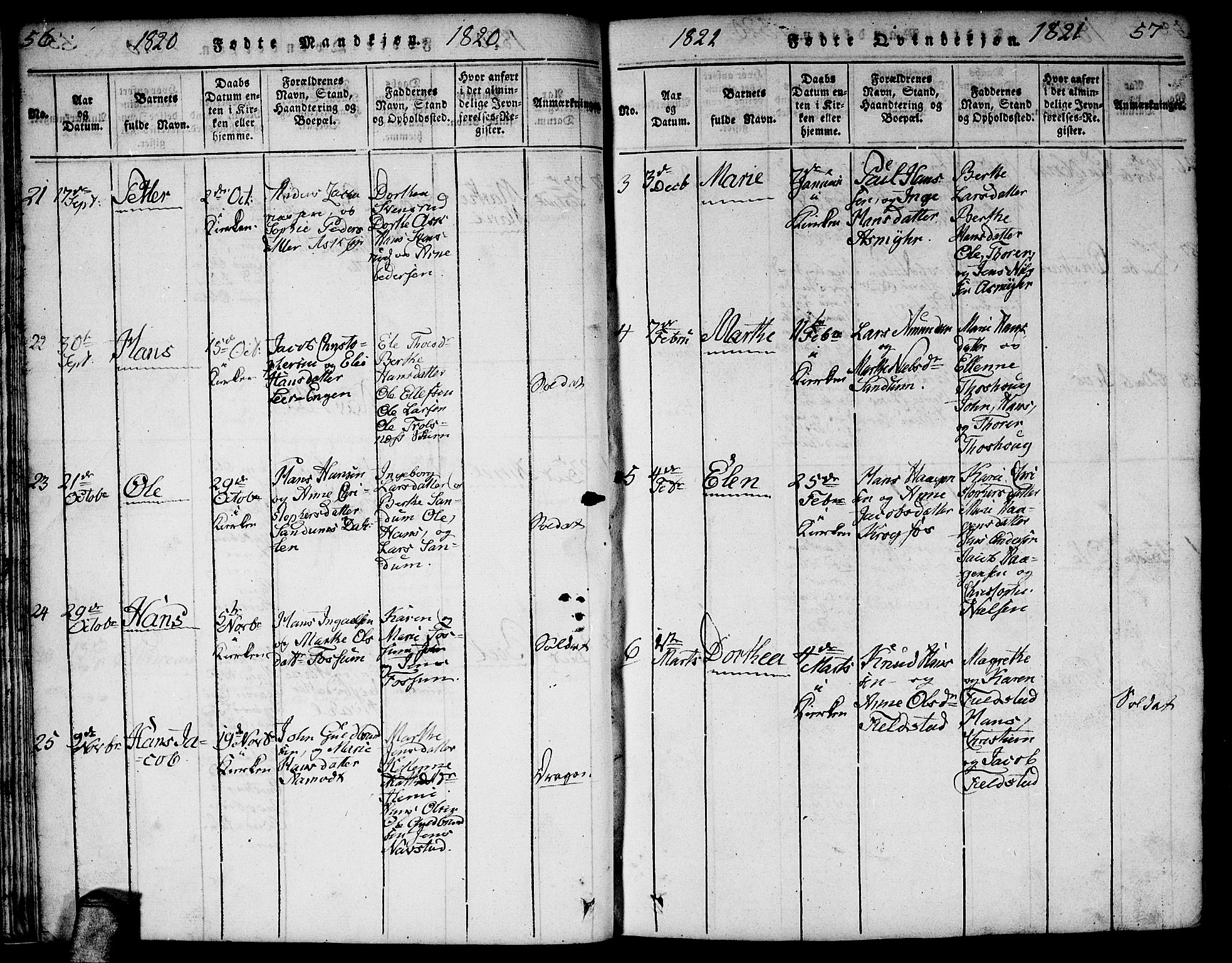 Gjerdrum prestekontor Kirkebøker, AV/SAO-A-10412b/F/Fa/L0004: Ministerialbok nr. I 4, 1816-1836, s. 56-57
