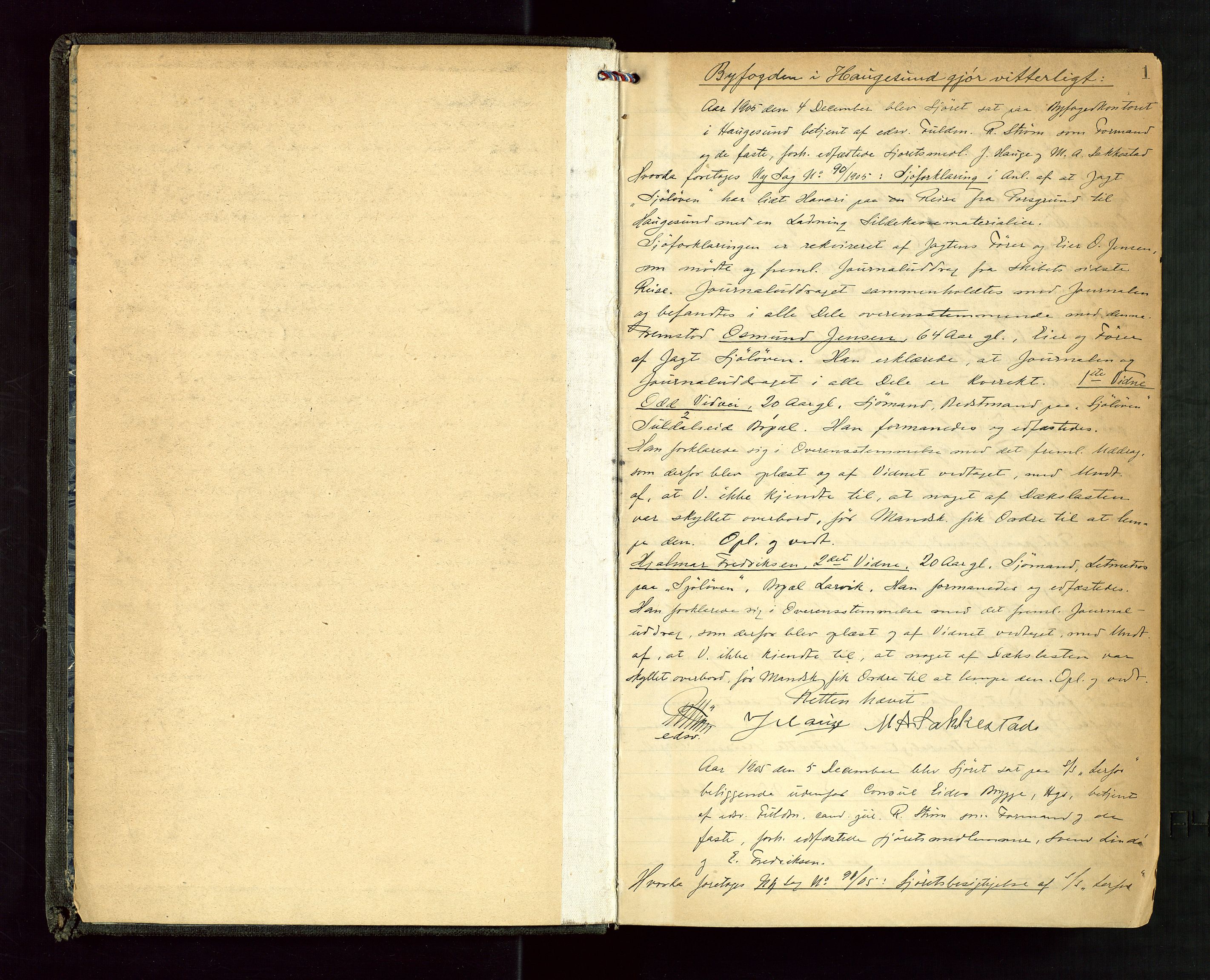 Haugesund tingrett, AV/SAST-A-101415/01/II/IIC/L0021: Pantebok 21, dbnr. 234-1346/30, 1905-1907, s. 1