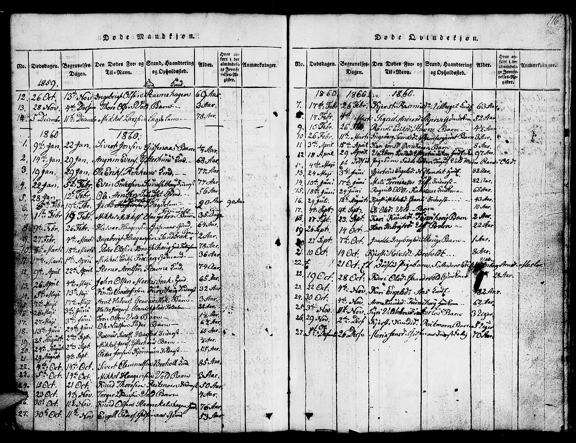 Ministerialprotokoller, klokkerbøker og fødselsregistre - Sør-Trøndelag, AV/SAT-A-1456/674/L0874: Klokkerbok nr. 674C01, 1816-1860, s. 116