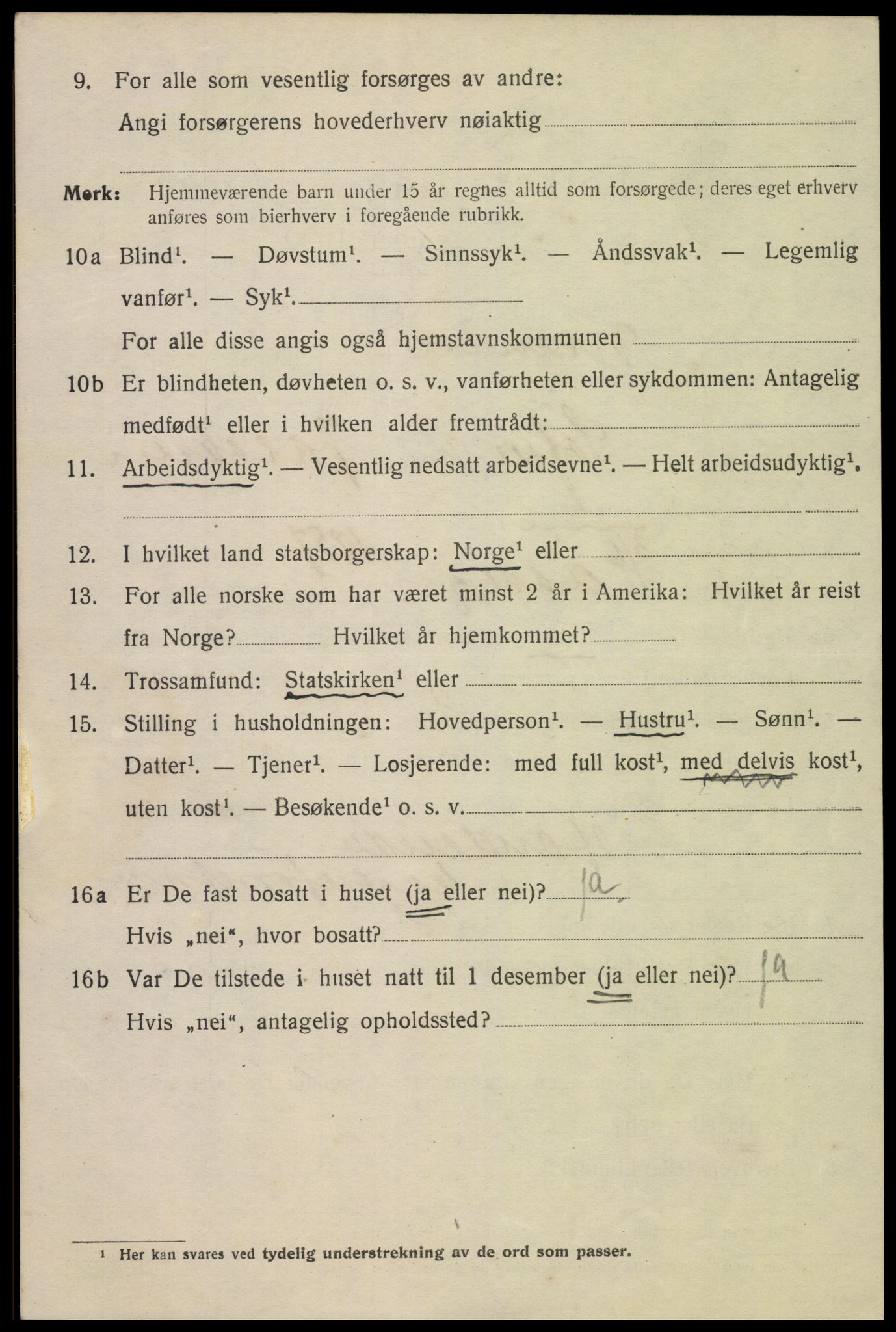 SAK, Folketelling 1920 for 1002 Mandal ladested, 1920, s. 5844