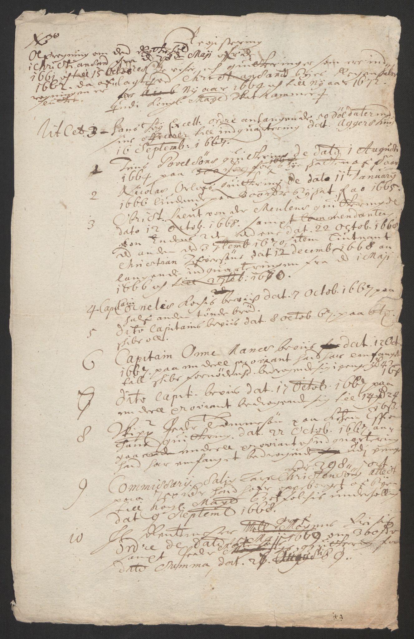 Rentekammeret inntil 1814, Reviderte regnskaper, Byregnskaper, AV/RA-EA-4066/R/Rm/L0258: [M1] Kontribusjonsregnskap, 1664-1700, s. 154