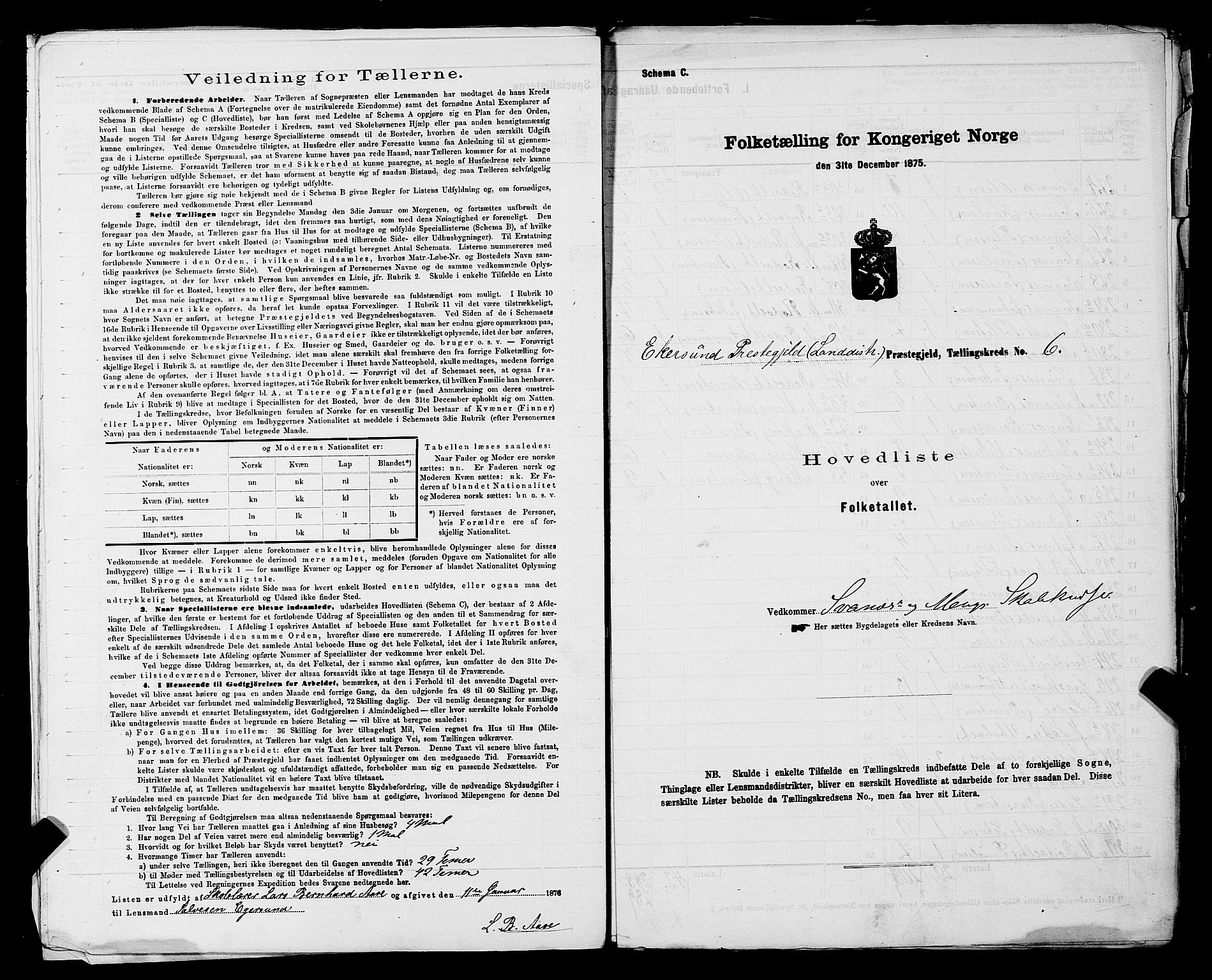 SAST, Folketelling 1875 for 1116L Eigersund prestegjeld, Eigersund landsokn og Ogna sokn, 1875, s. 18