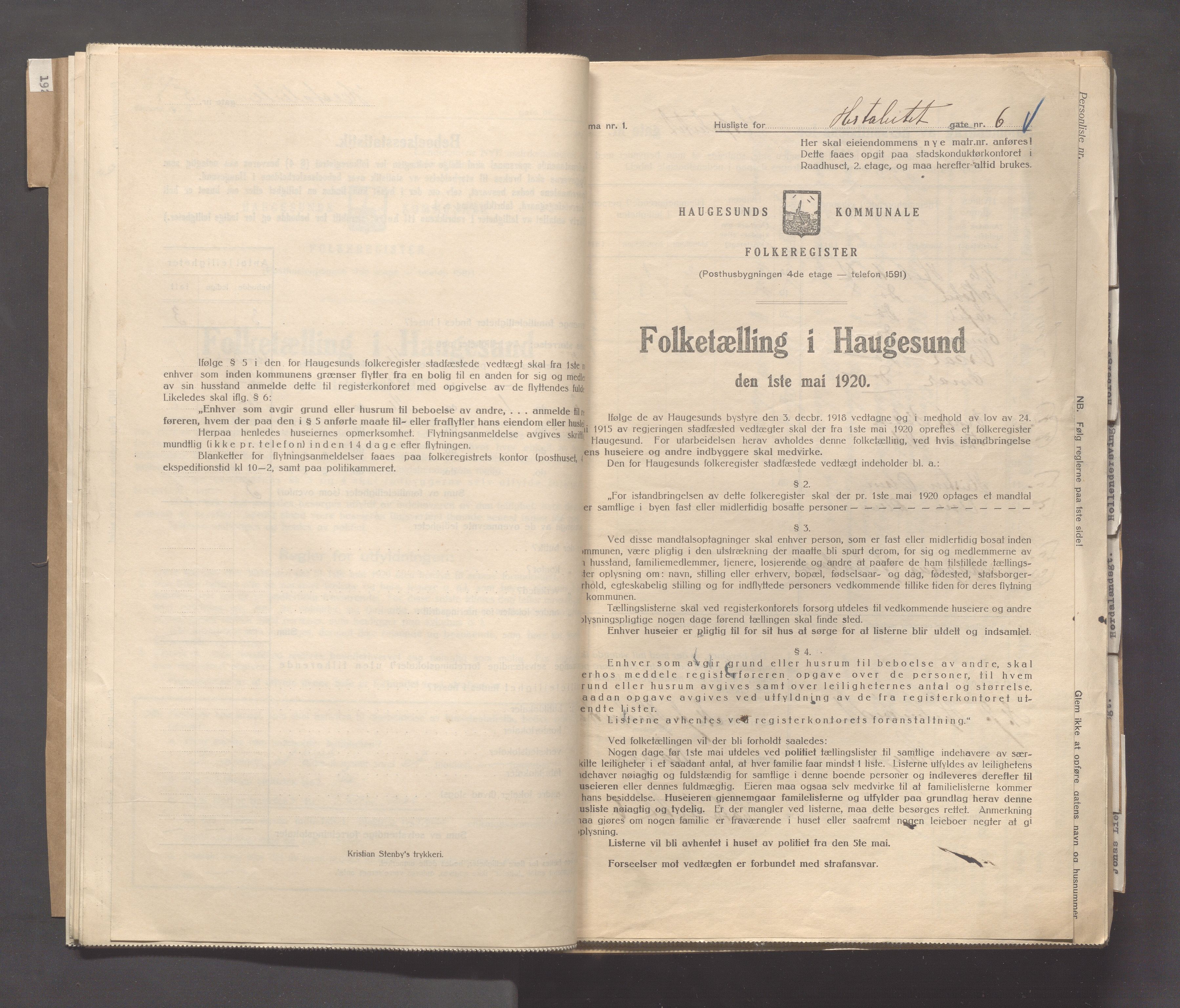 IKAR, Kommunal folketelling 1.5.1920 for Haugesund, 1920, s. 2109