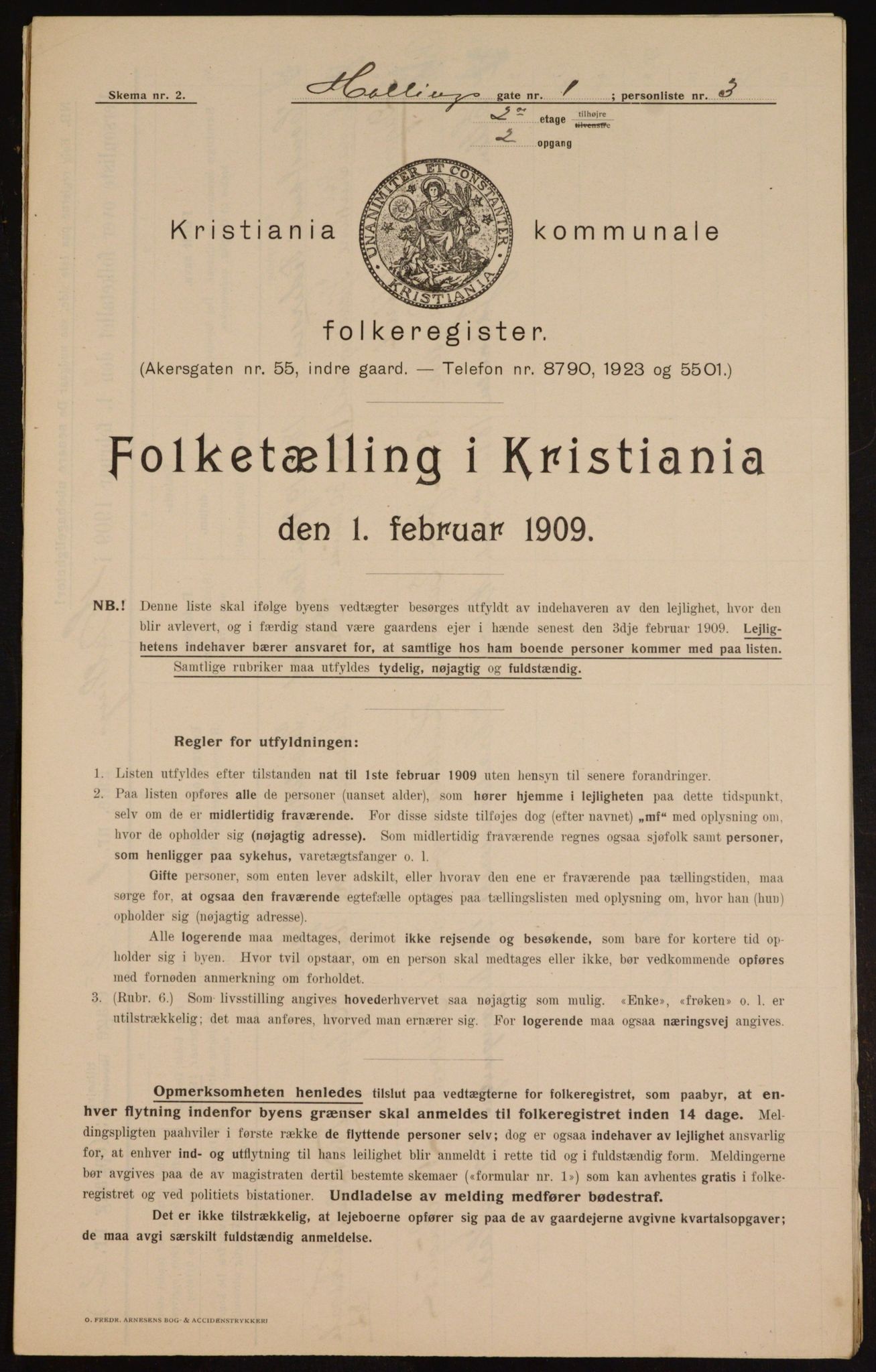OBA, Kommunal folketelling 1.2.1909 for Kristiania kjøpstad, 1909, s. 30897