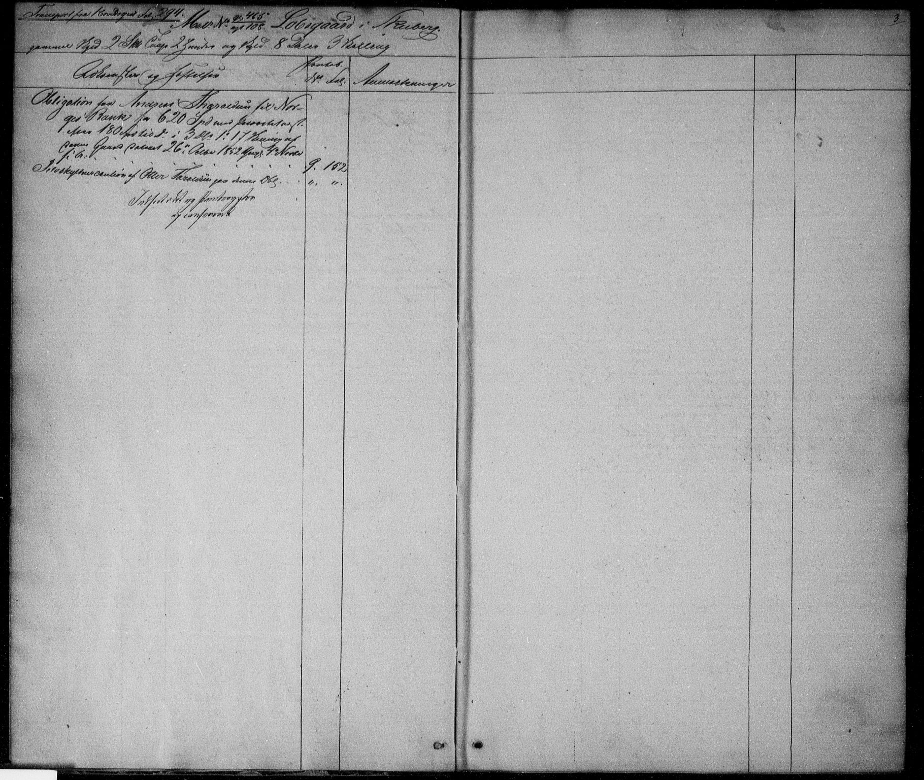 Idd og Marker sorenskriveri, SAO/A-10283/G/Ga/Gab/L0003: Panteregister nr. I 3, 1852-1861, s. 3