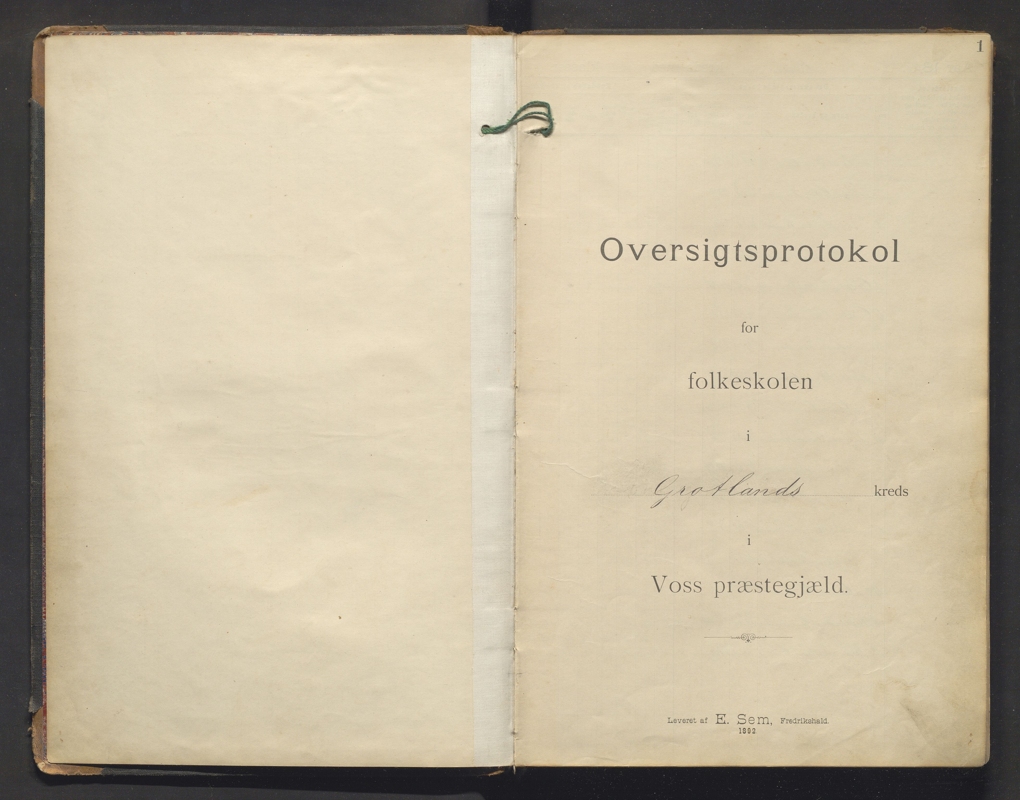 Voss kommune. Barneskulane, IKAH/1235-231/F/Fd/L0003: Skuleprotokoll for Leidal, Saue og Grotland krinsar, 1893-1924