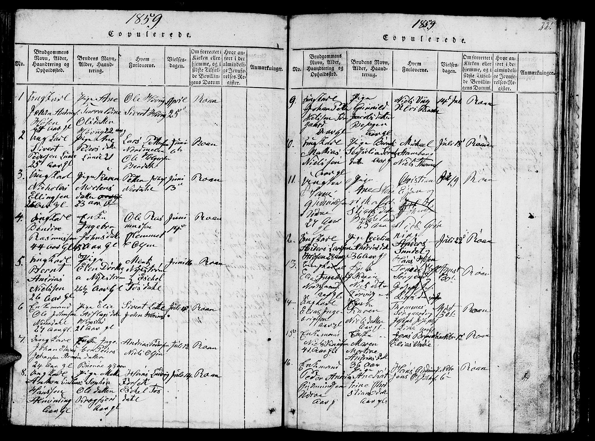 Ministerialprotokoller, klokkerbøker og fødselsregistre - Sør-Trøndelag, AV/SAT-A-1456/657/L0714: Klokkerbok nr. 657C01, 1818-1868, s. 221