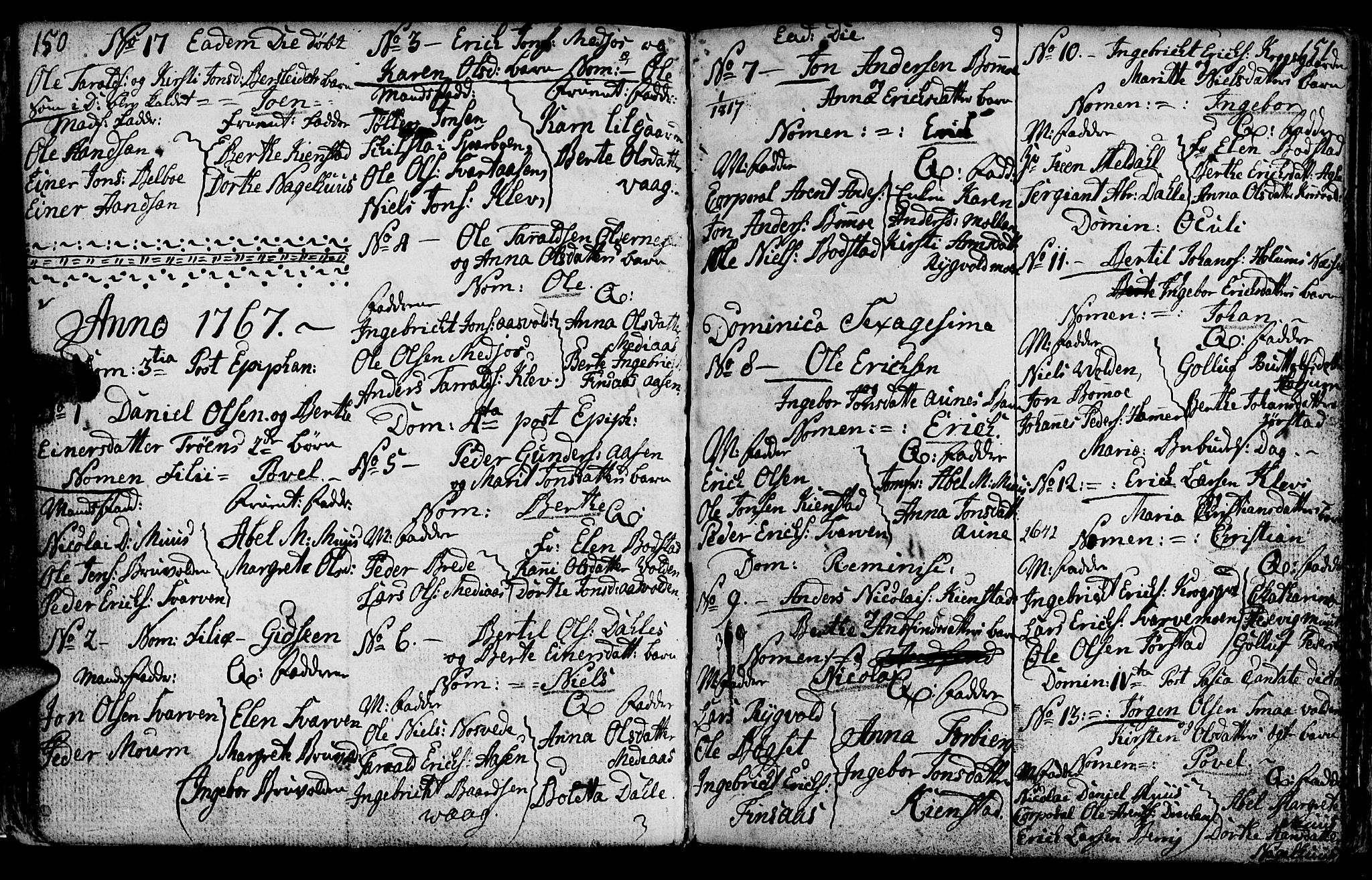 Ministerialprotokoller, klokkerbøker og fødselsregistre - Nord-Trøndelag, AV/SAT-A-1458/749/L0467: Ministerialbok nr. 749A01, 1733-1787, s. 150-151