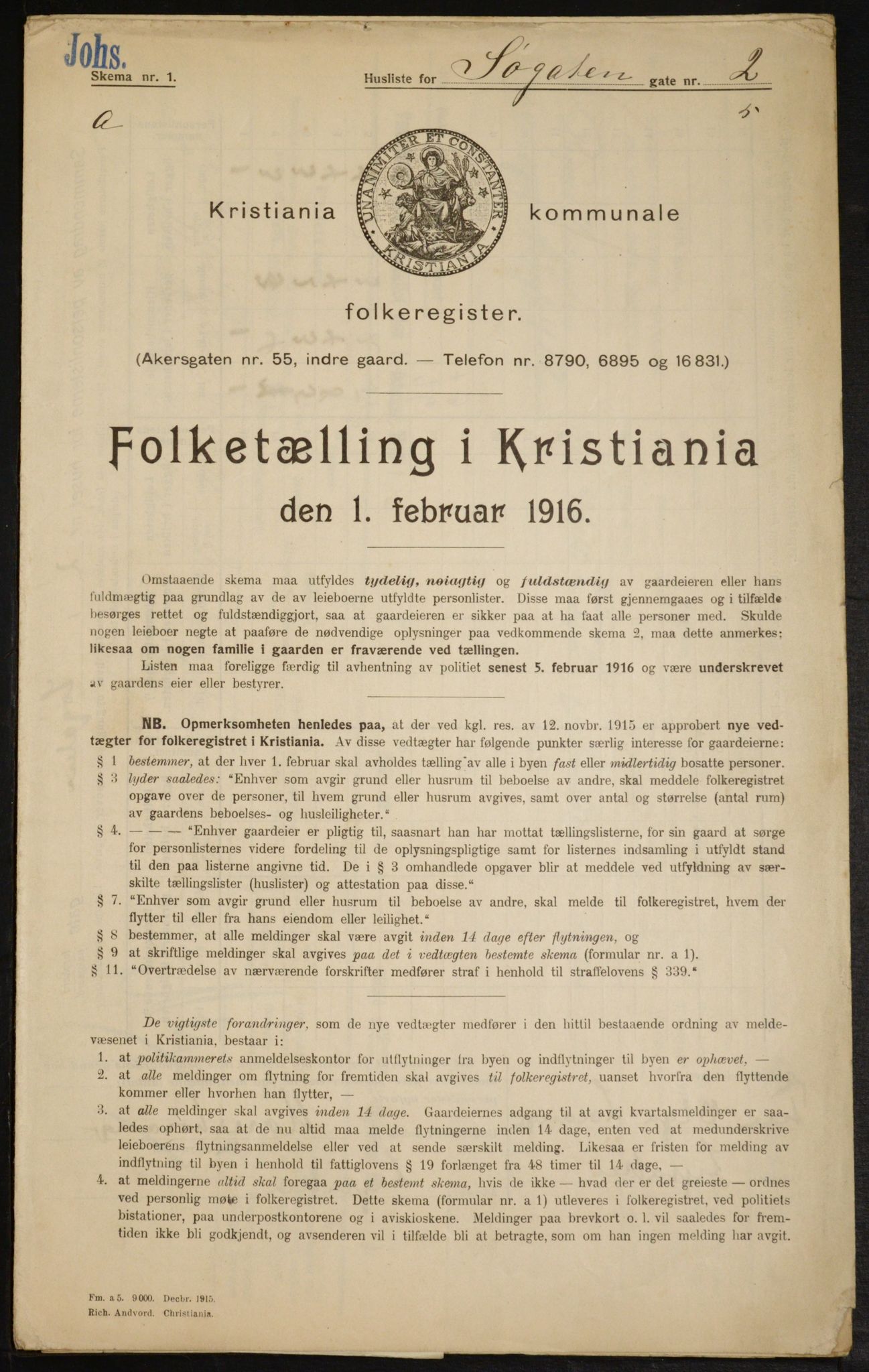 OBA, Kommunal folketelling 1.2.1916 for Kristiania, 1916, s. 97537