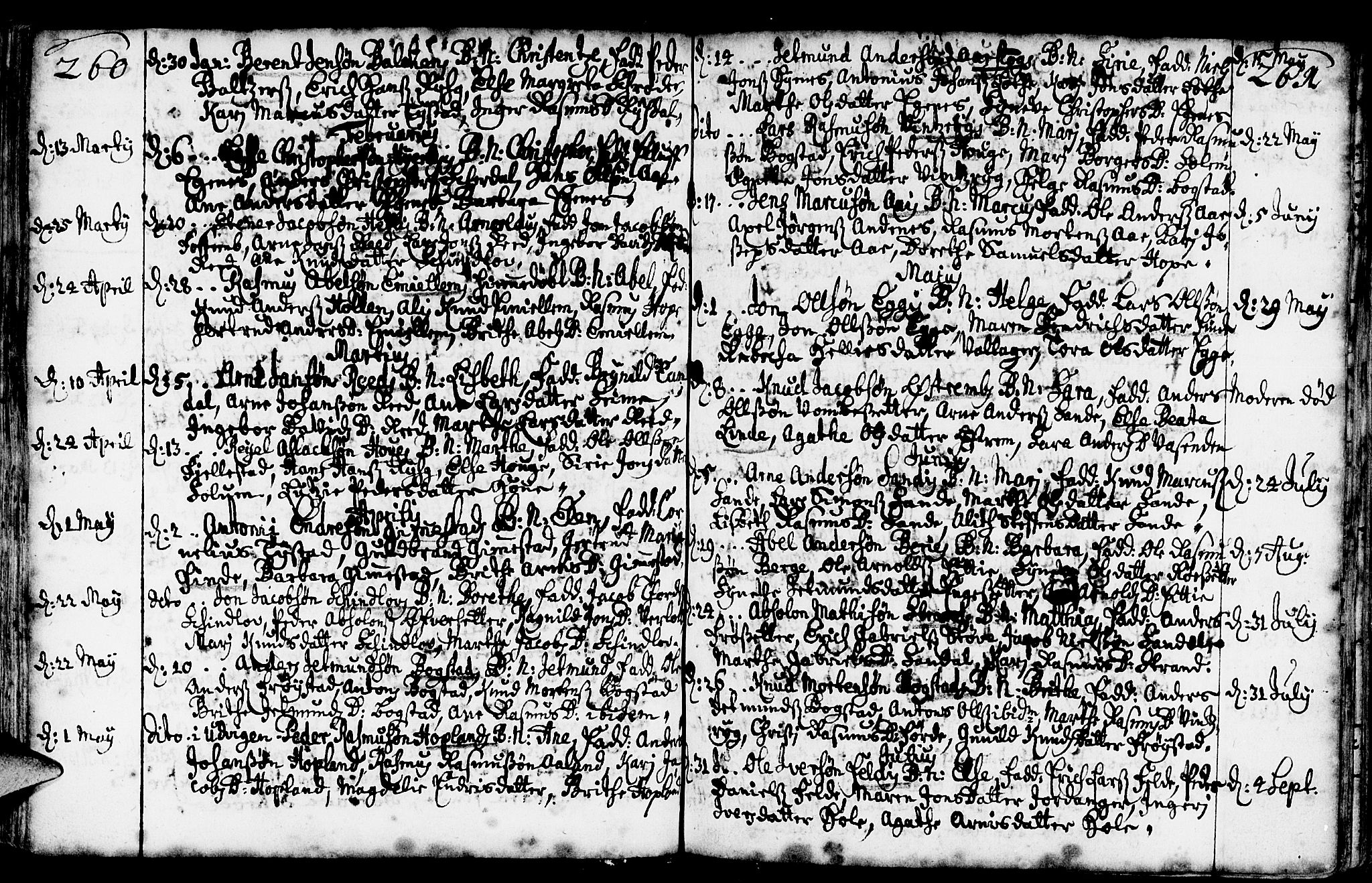 Gloppen sokneprestembete, AV/SAB-A-80101/H/Haa/Haaa/L0002: Ministerialbok nr. A 2, 1712-1735, s. 260-261