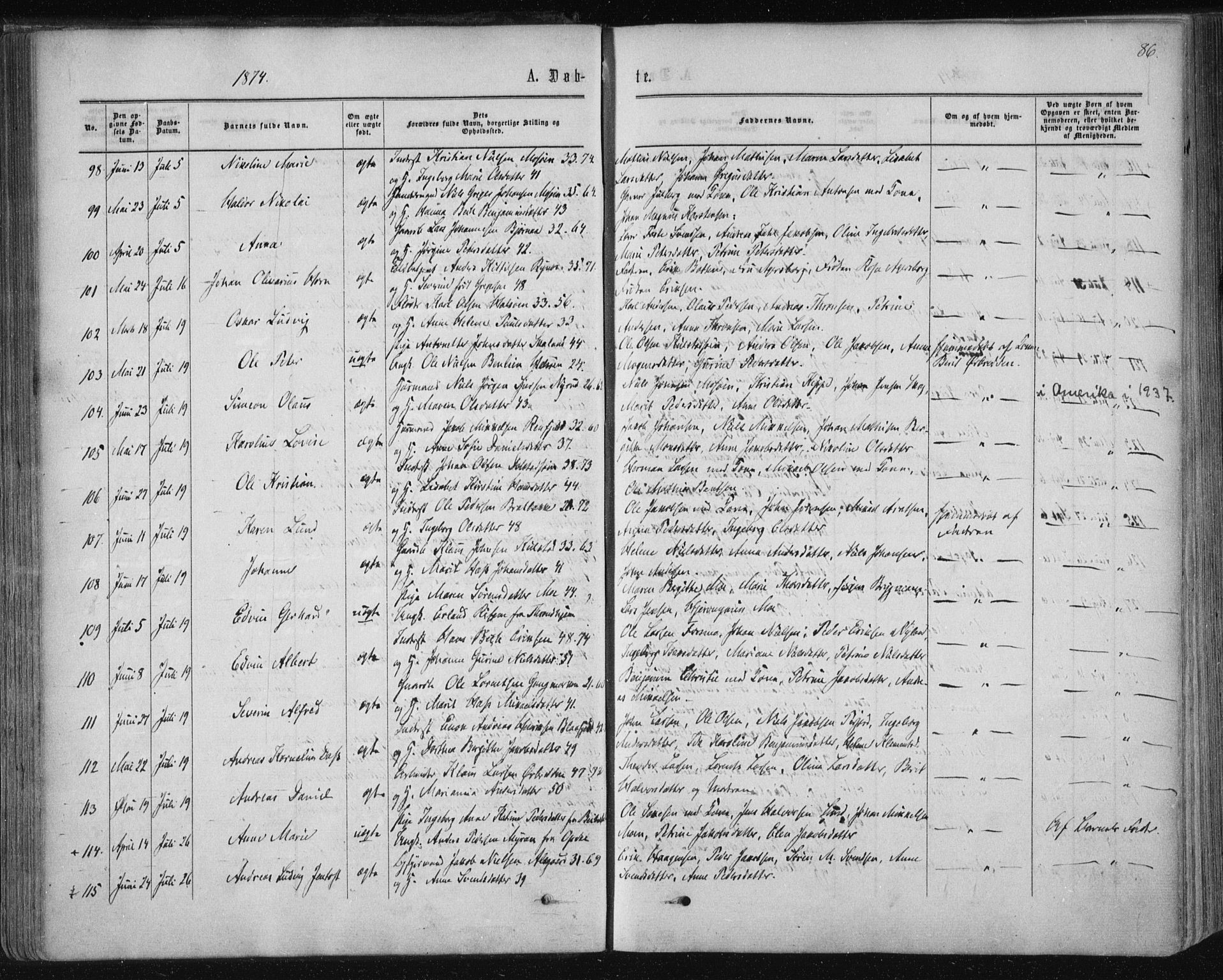 Ministerialprotokoller, klokkerbøker og fødselsregistre - Nordland, AV/SAT-A-1459/820/L0294: Ministerialbok nr. 820A15, 1866-1879, s. 86