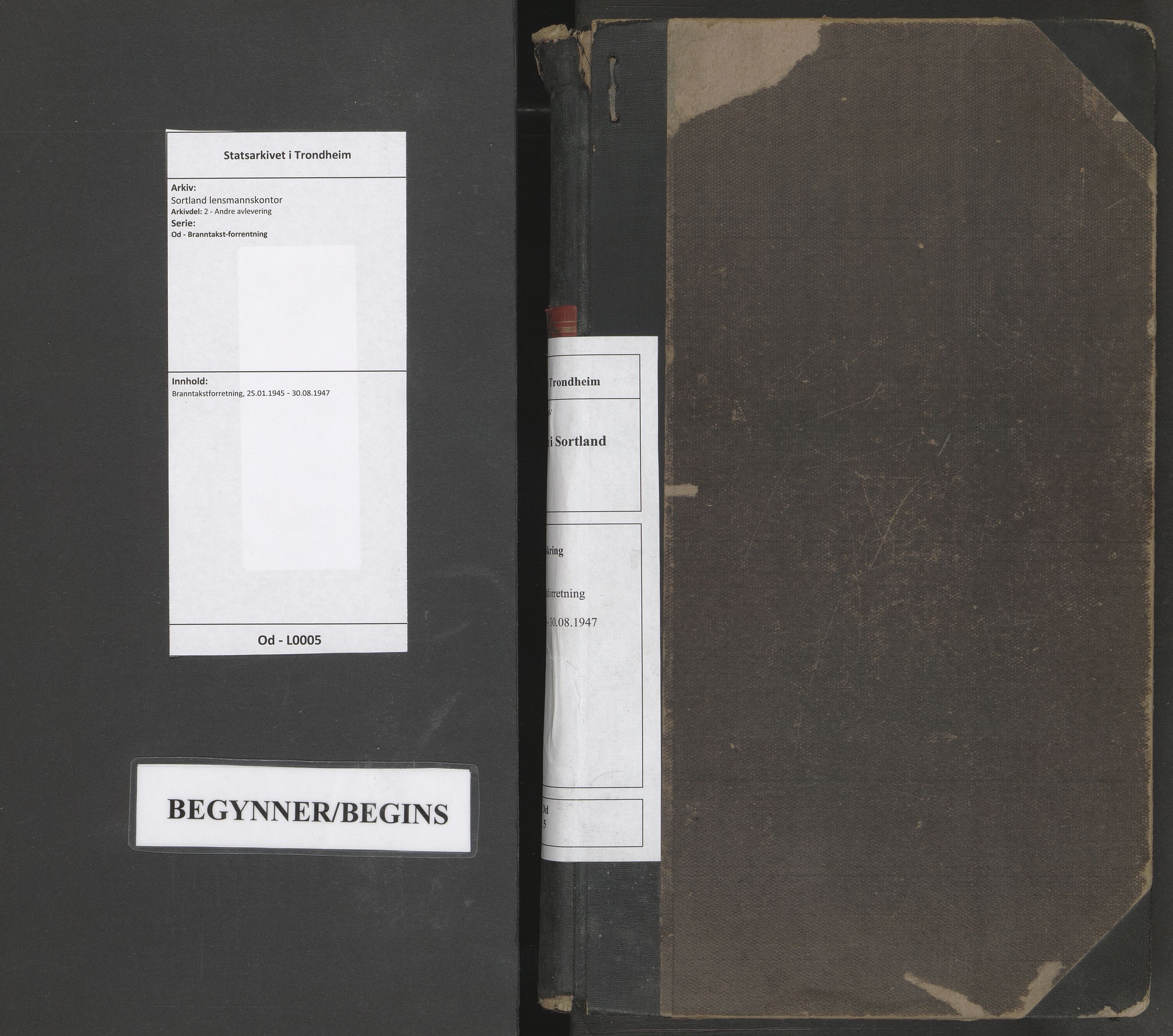 Sortland lensmannskontor, SAT/A-6376/2/Od/L0005: Branntakstforretning, 1945-1947