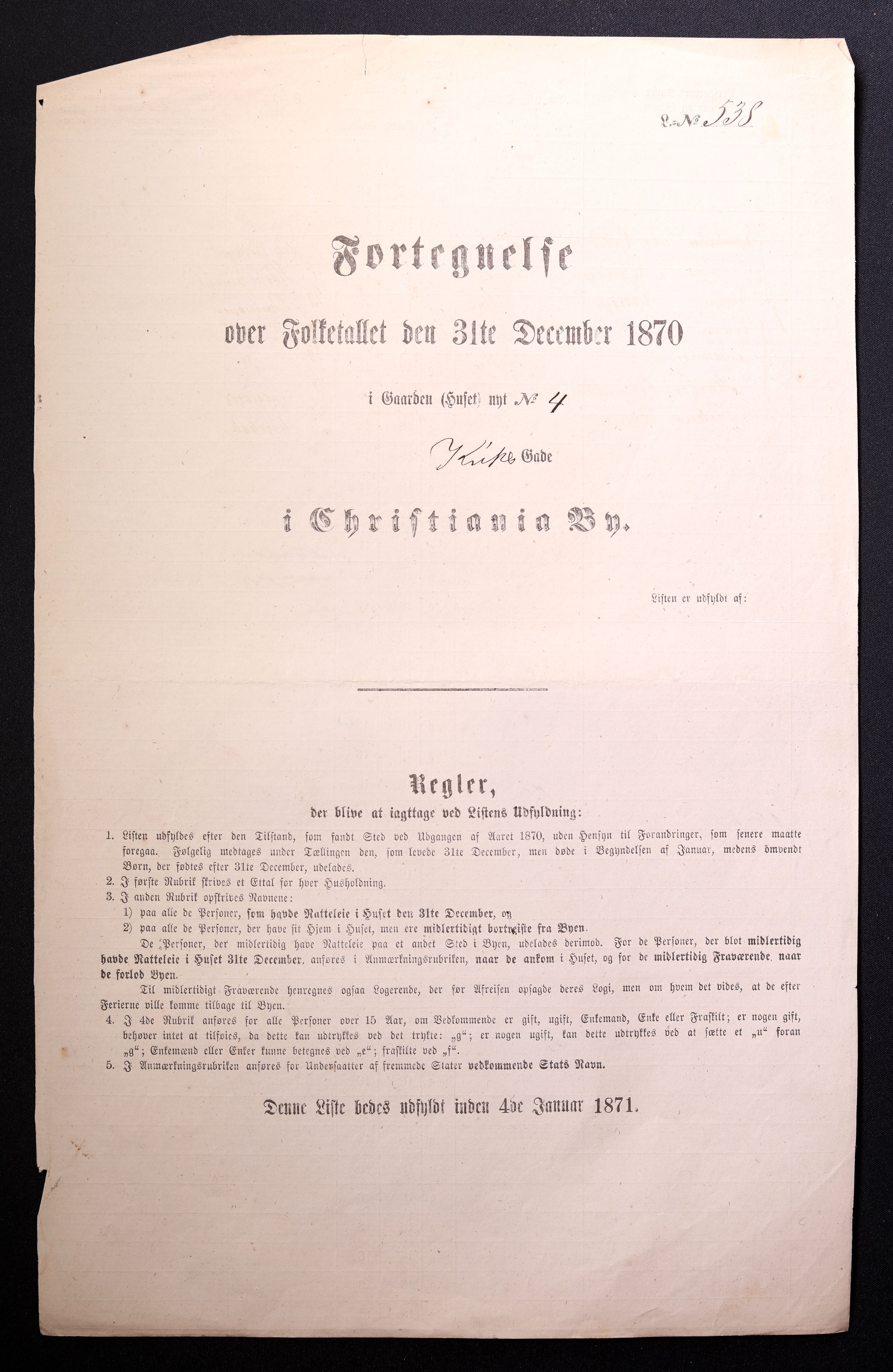 RA, Folketelling 1870 for 0301 Kristiania kjøpstad, 1870, s. 1446