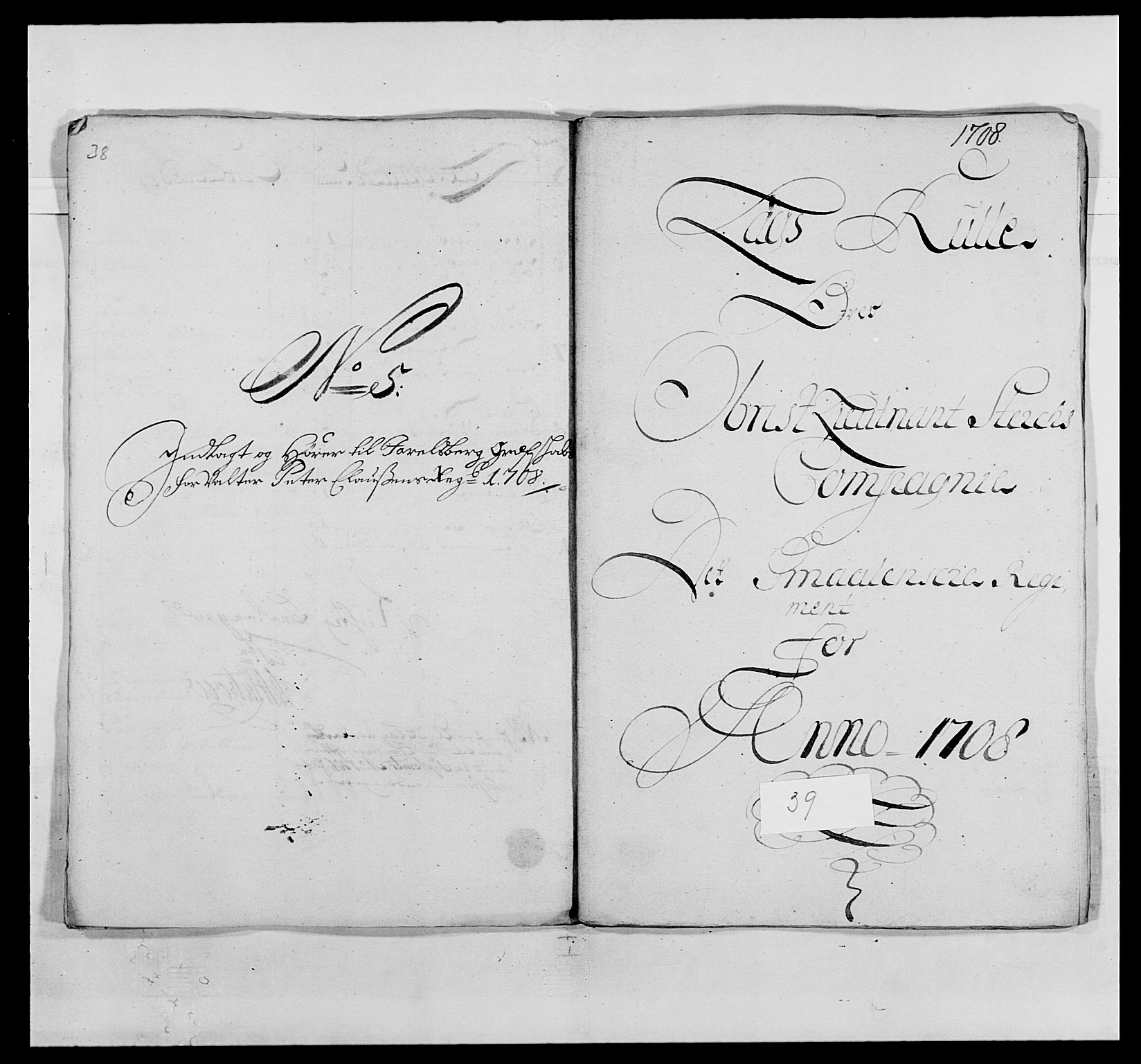 Kommanderende general (KG I) med Det norske krigsdirektorium, AV/RA-EA-5419/E/Ea/L0494: Smålenske regiment, 1697-1717, s. 320
