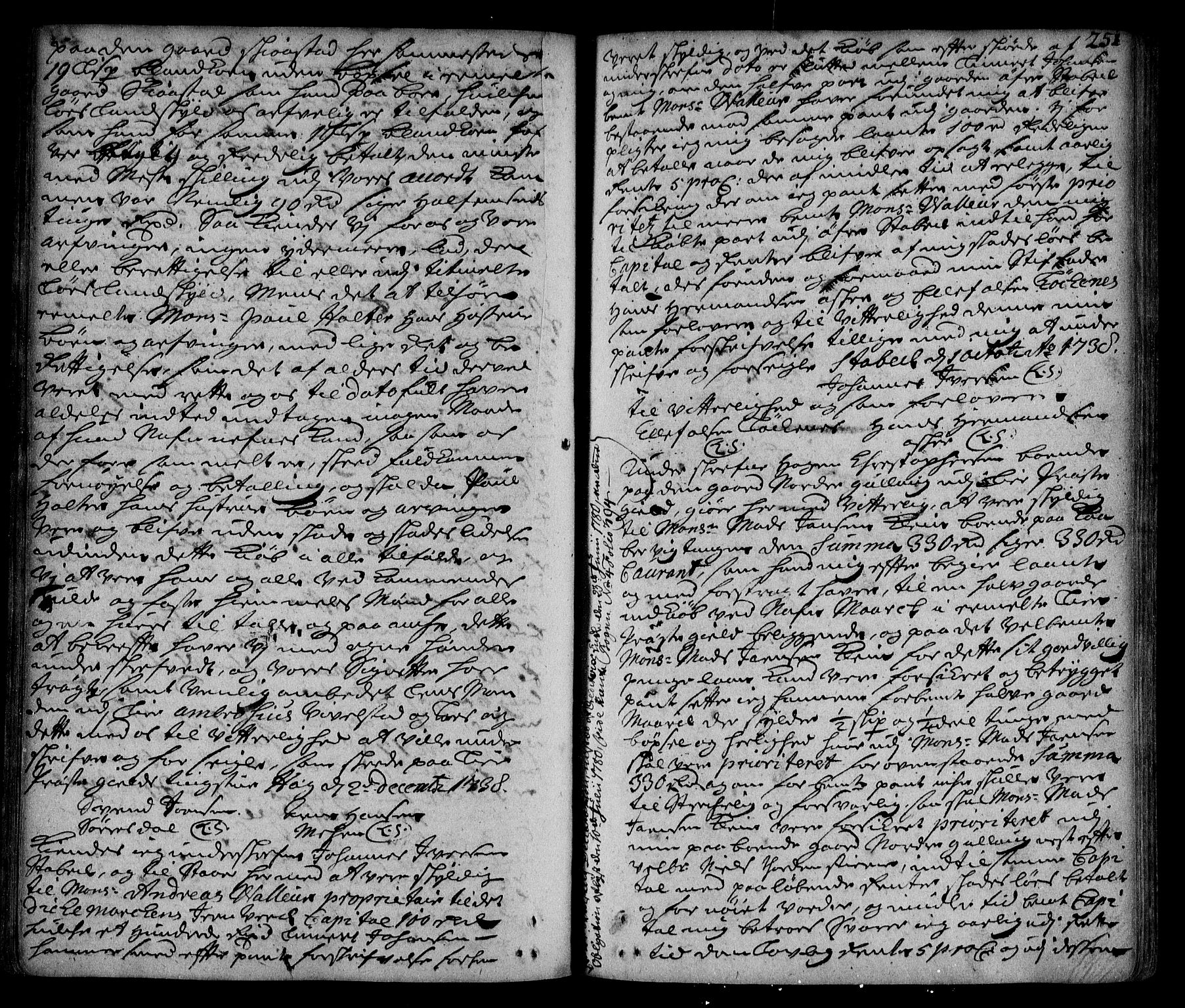 Lier, Røyken og Hurum sorenskriveri, SAKO/A-89/G/Ga/Gaa/L0002: Pantebok nr. II, 1725-1755, s. 251