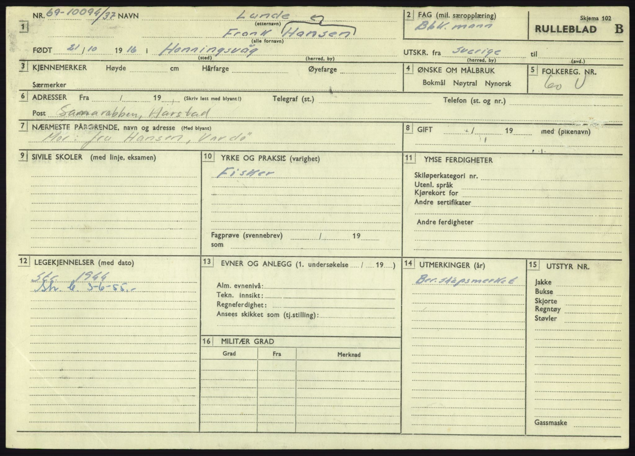 Forsvaret, Troms infanteriregiment nr. 16, AV/RA-RAFA-3146/P/Pa/L0021: Rulleblad for regimentets menige mannskaper, årsklasse 1937, 1937, s. 715