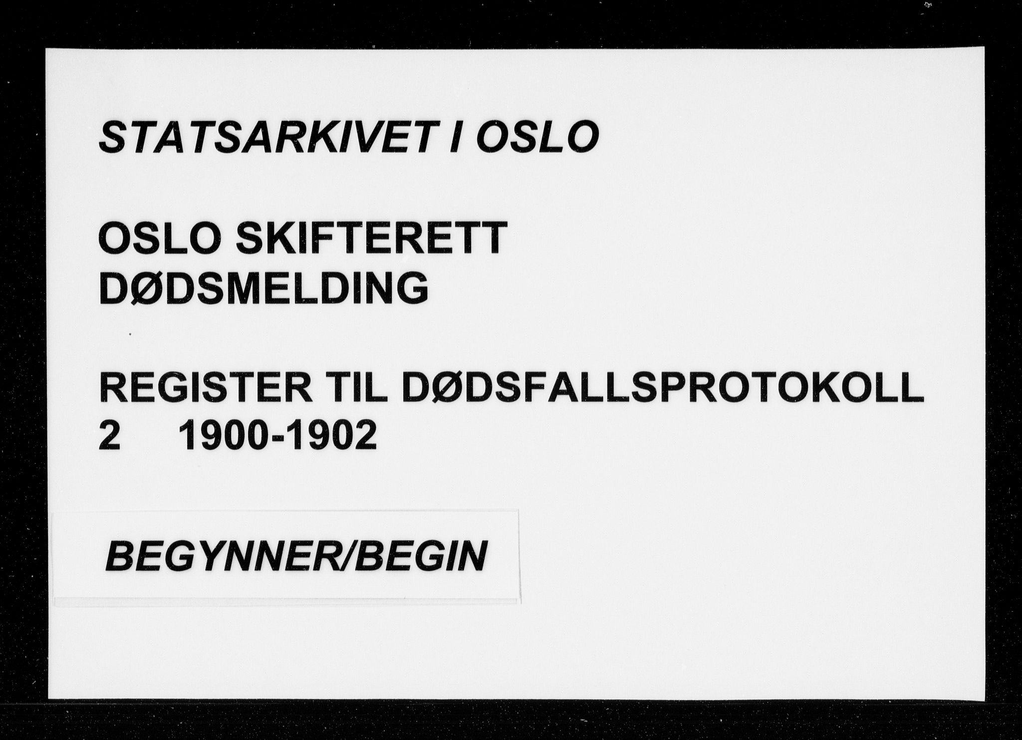 Oslo skifterett, SAO/A-10383/F/Fa/Faa/L0002: Navneregister, 1900-1902